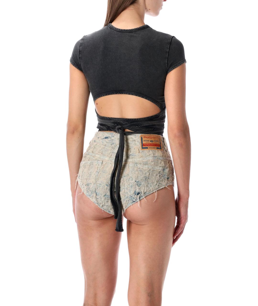 DIESEL Черная хлопковая футболка, фото 3