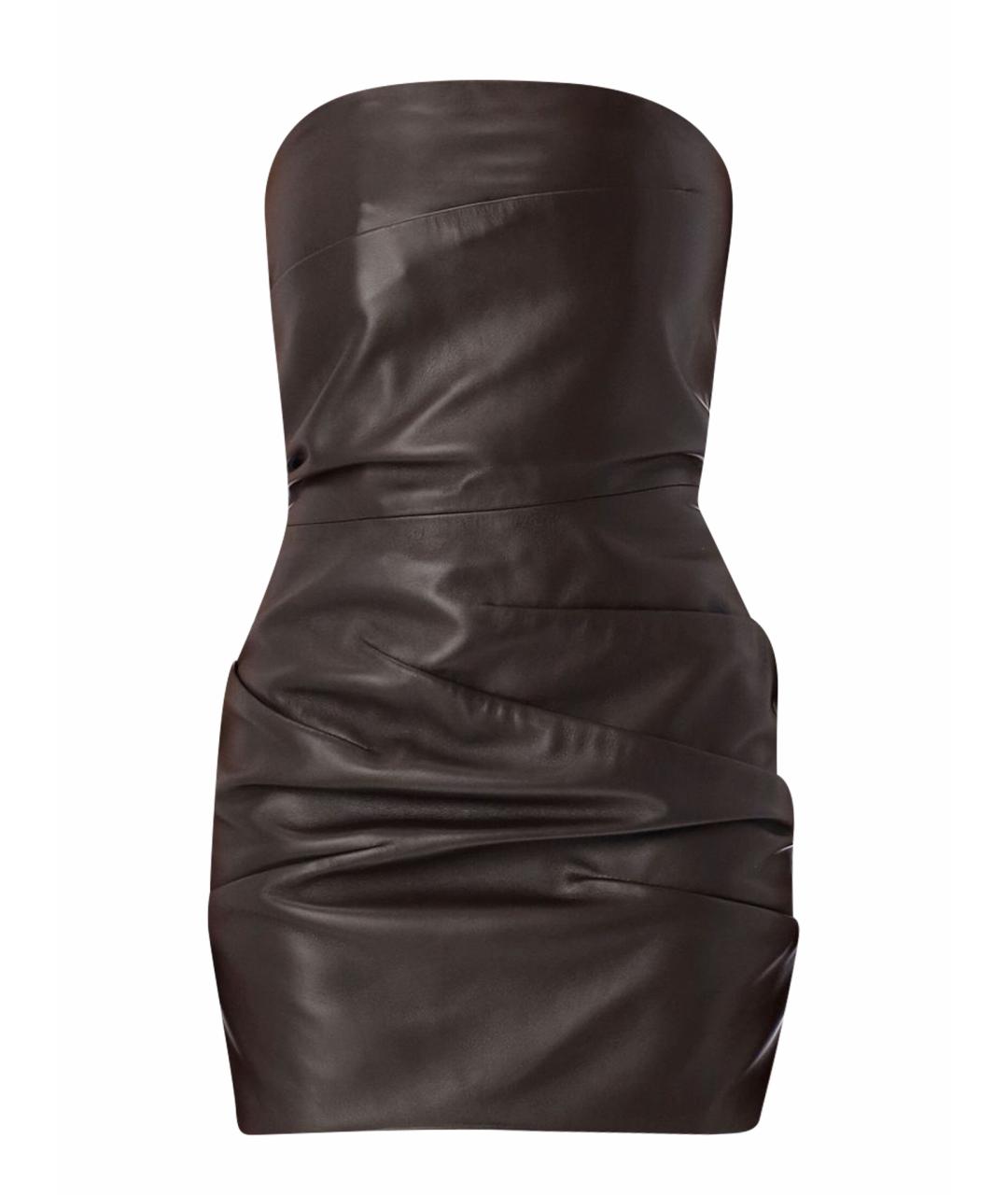 THE ATTICO Коричневое платье, фото 1