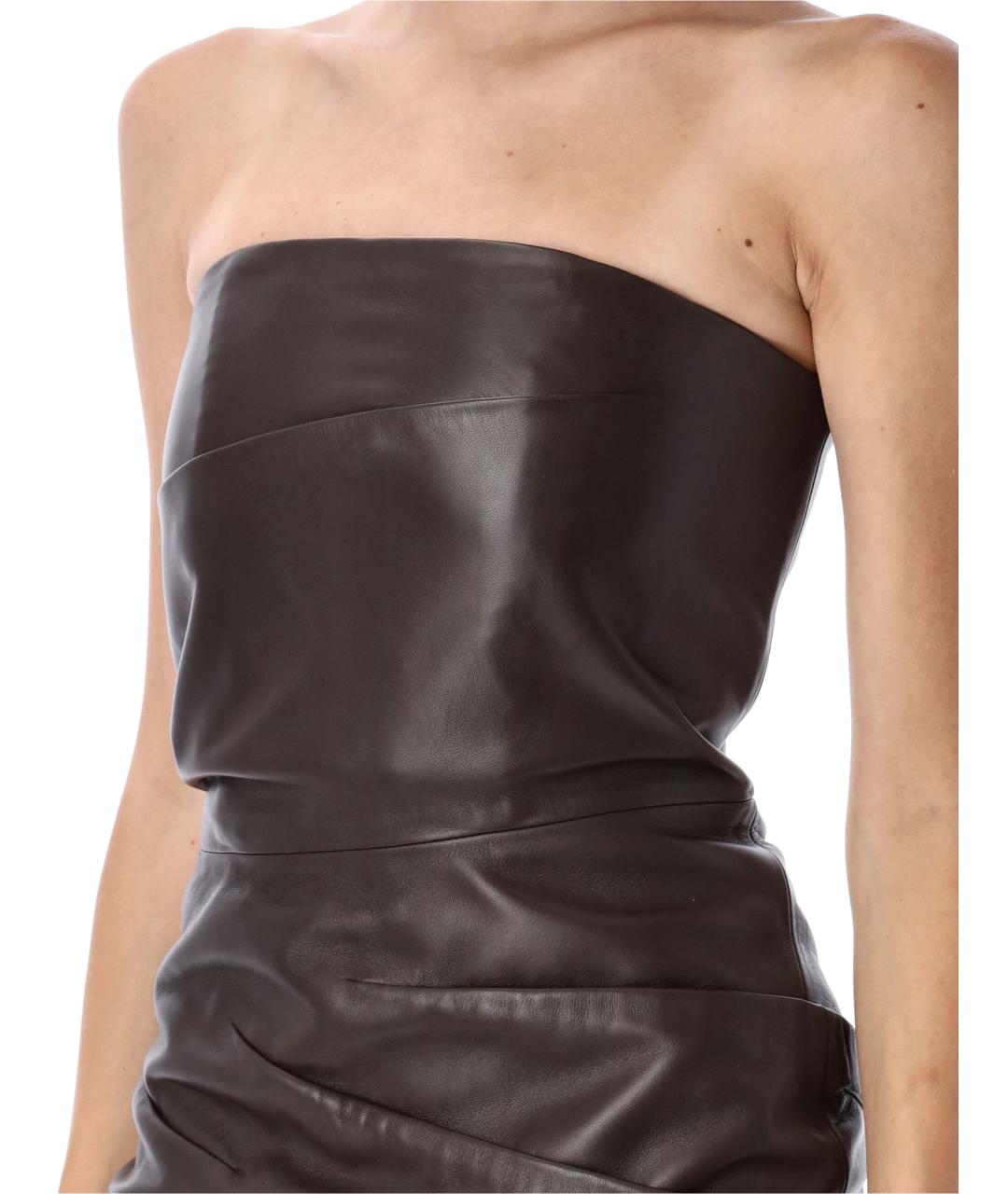 THE ATTICO Коричневое платье, фото 3