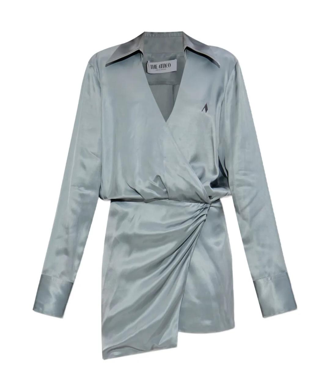 THE ATTICO Серое вискозное повседневное платье, фото 1