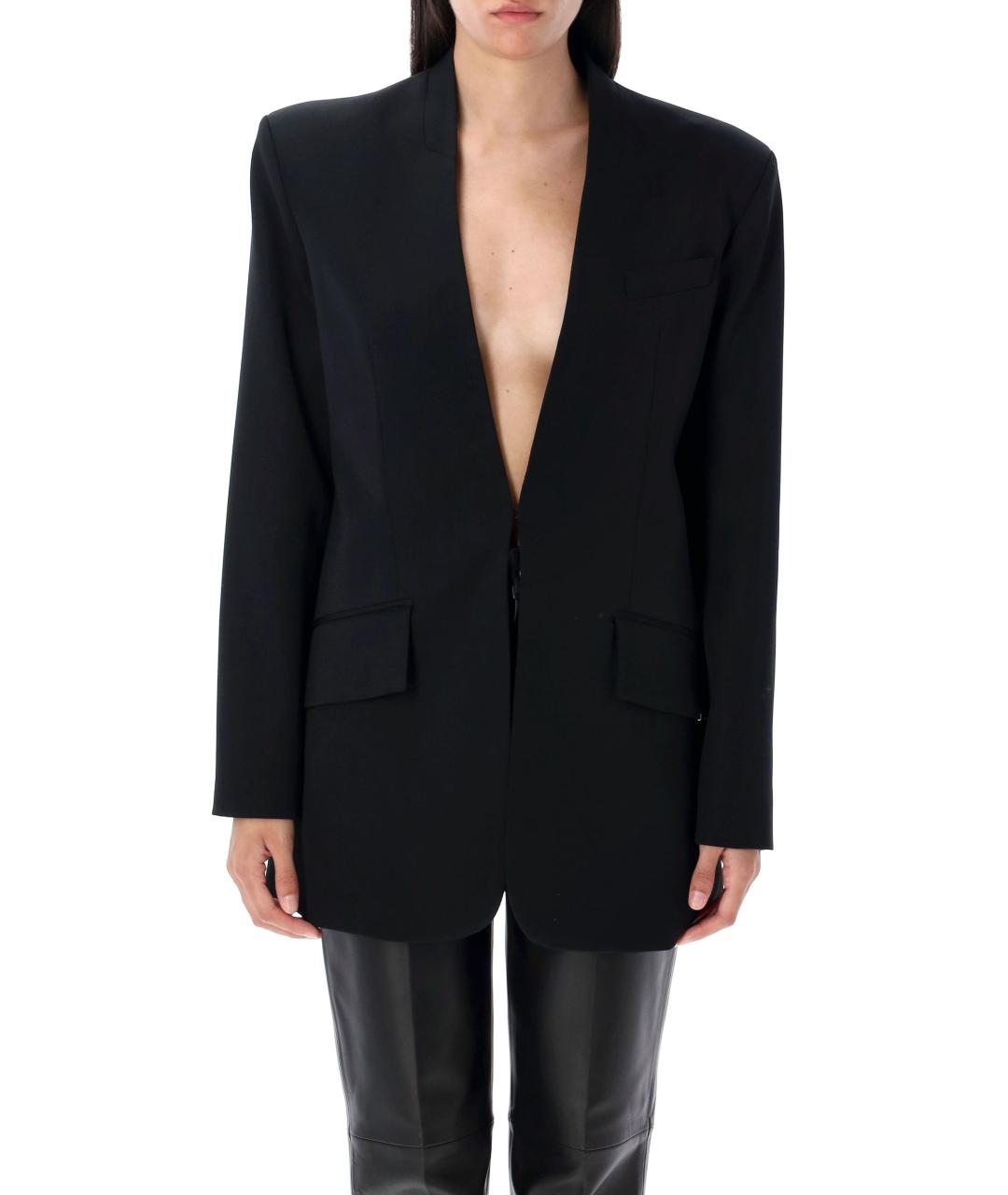 THE ATTICO Черный шерстяной жакет/пиджак, фото 4