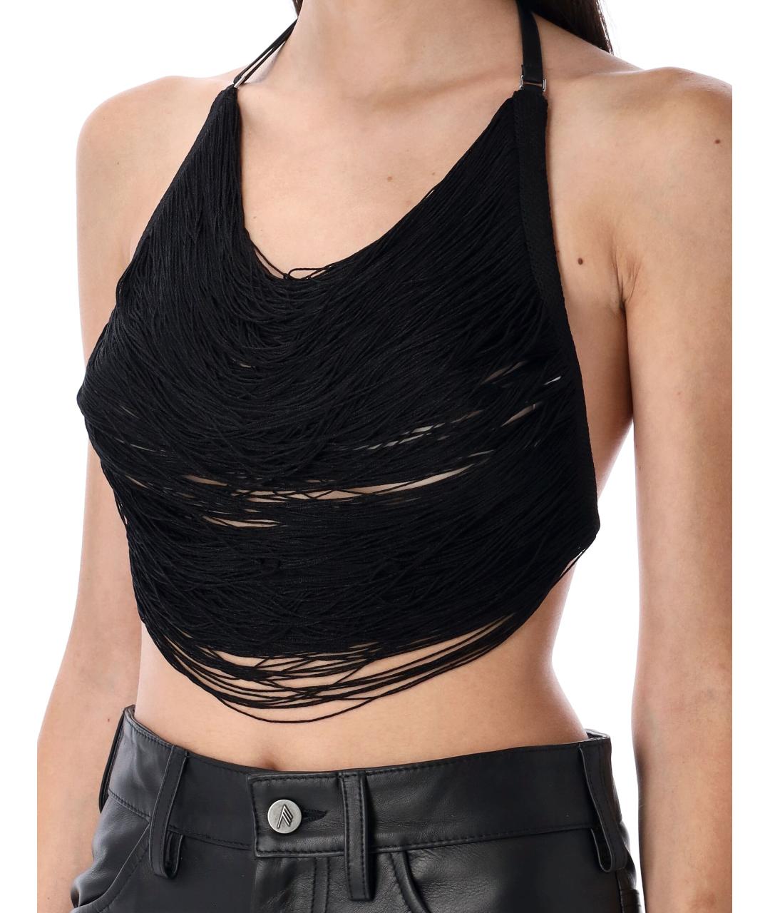 THE ATTICO Черная вискозная блузы, фото 4