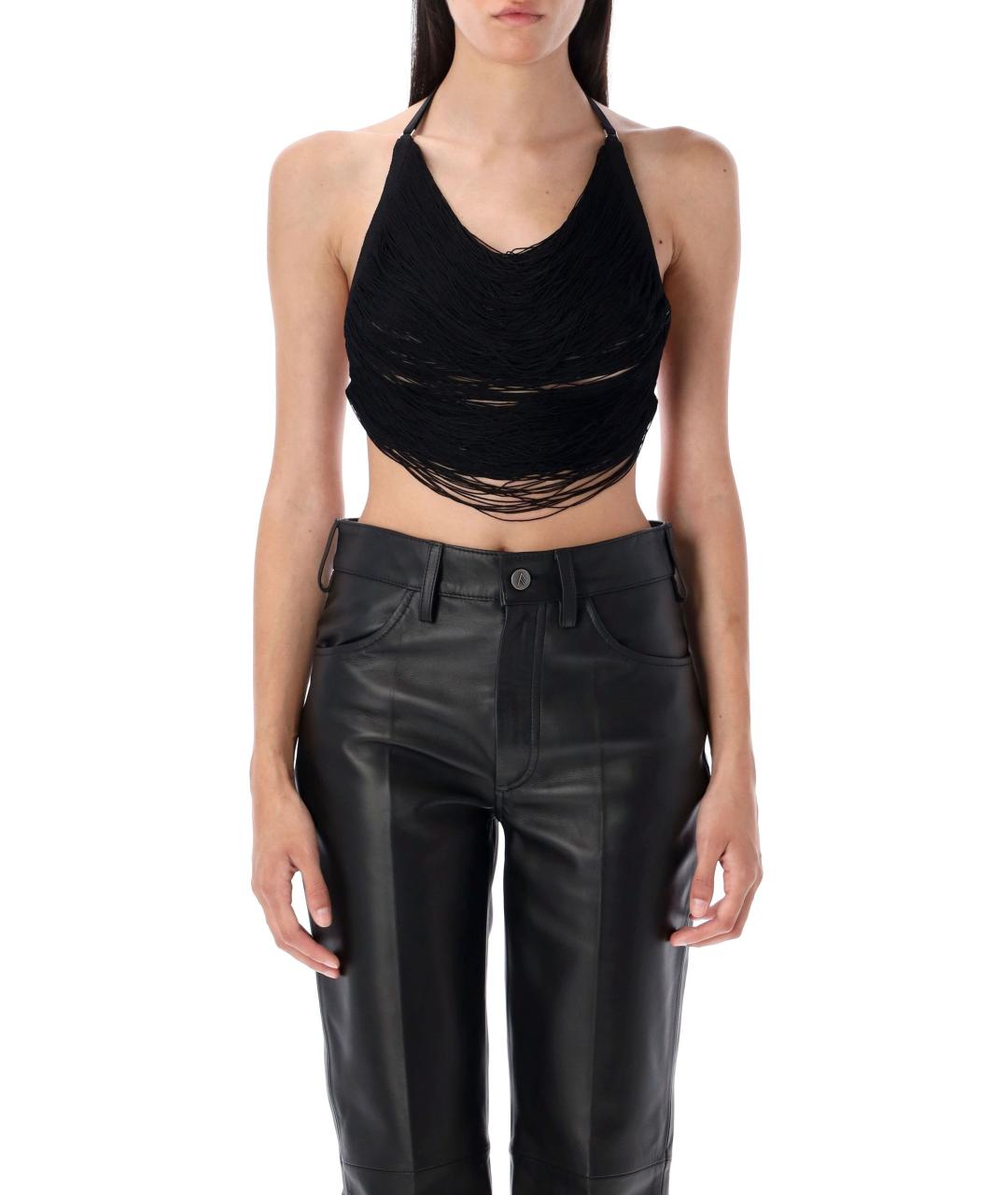 THE ATTICO Черная вискозная блузы, фото 2