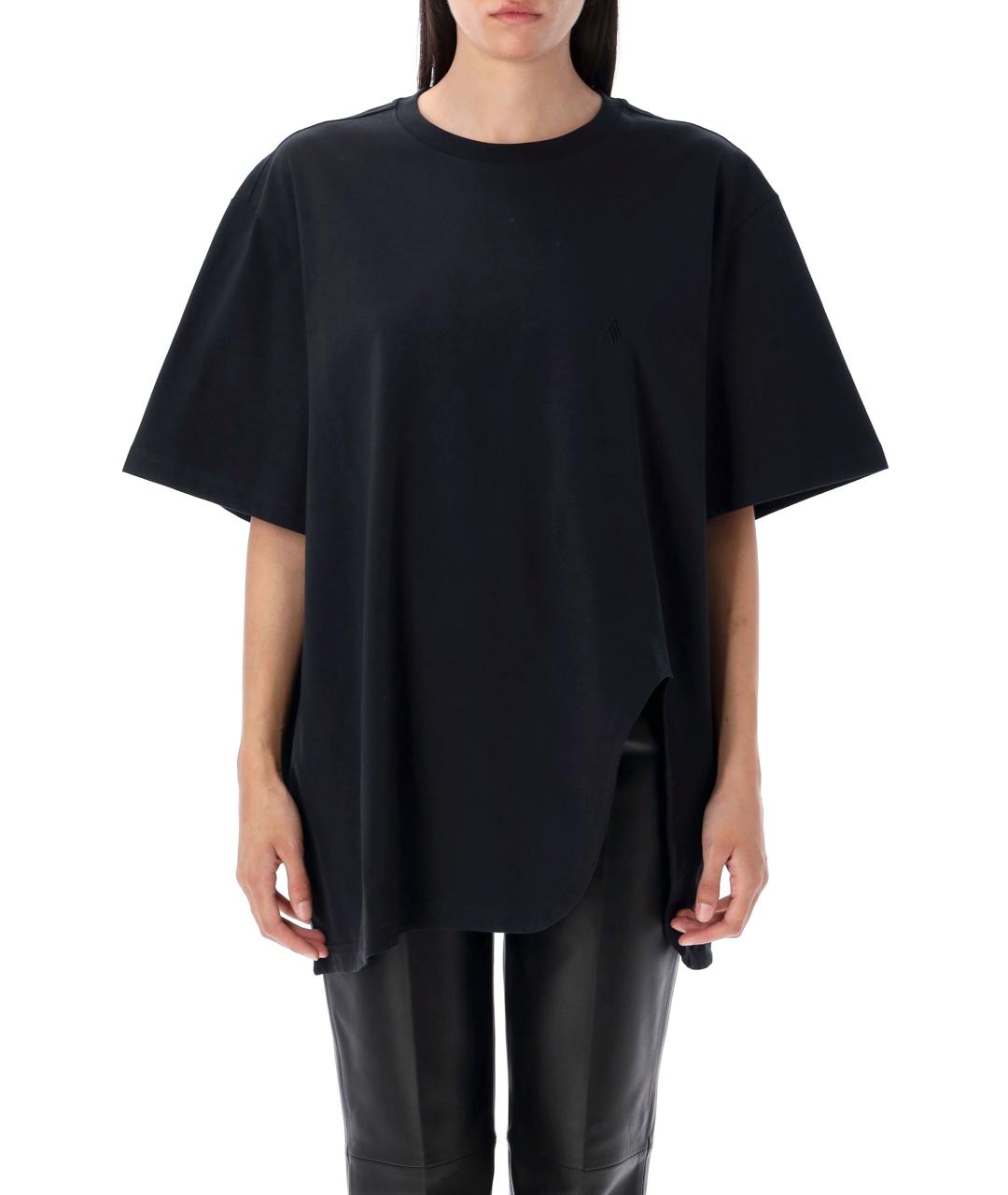 THE ATTICO Черная хлопковая футболка, фото 2