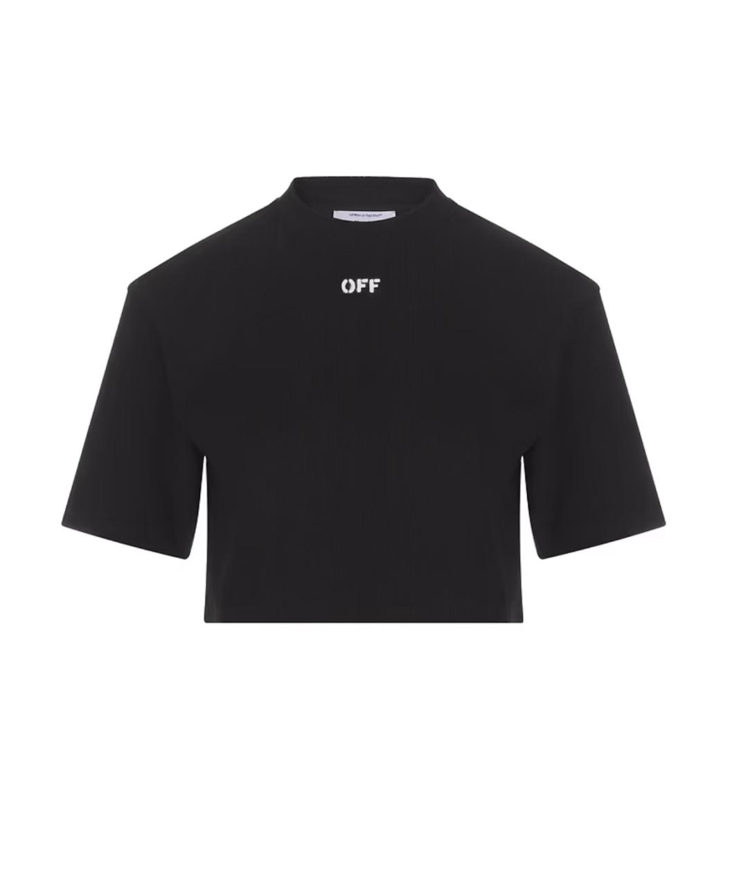 OFF-WHITE Черная хлопковая футболка, фото 1