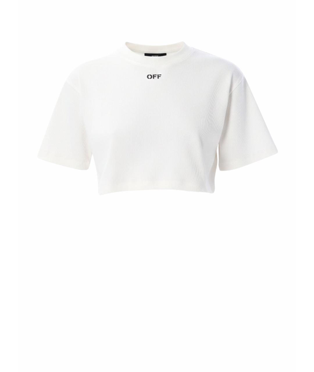 OFF-WHITE Белая хлопковая футболка, фото 1