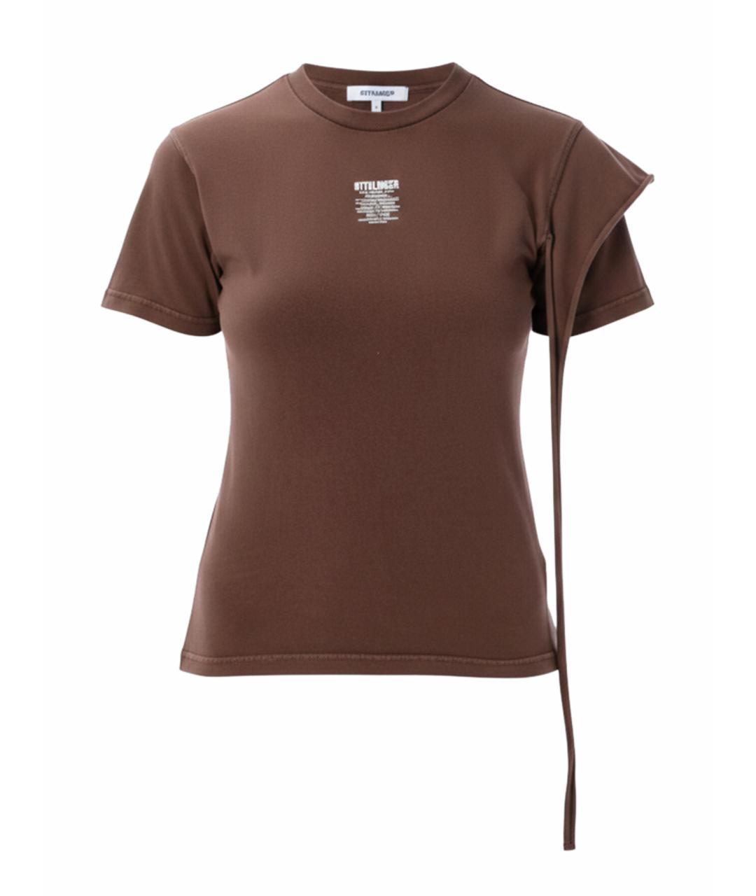 OTTOLINGER Коричневая хлопковая футболка, фото 1