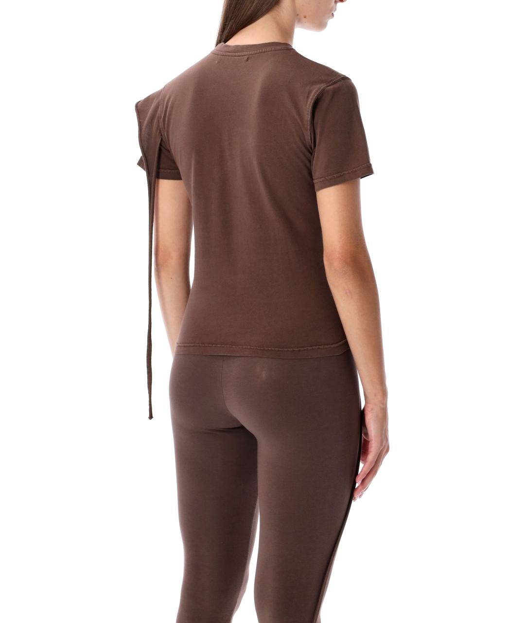 OTTOLINGER Коричневая хлопковая футболка, фото 2