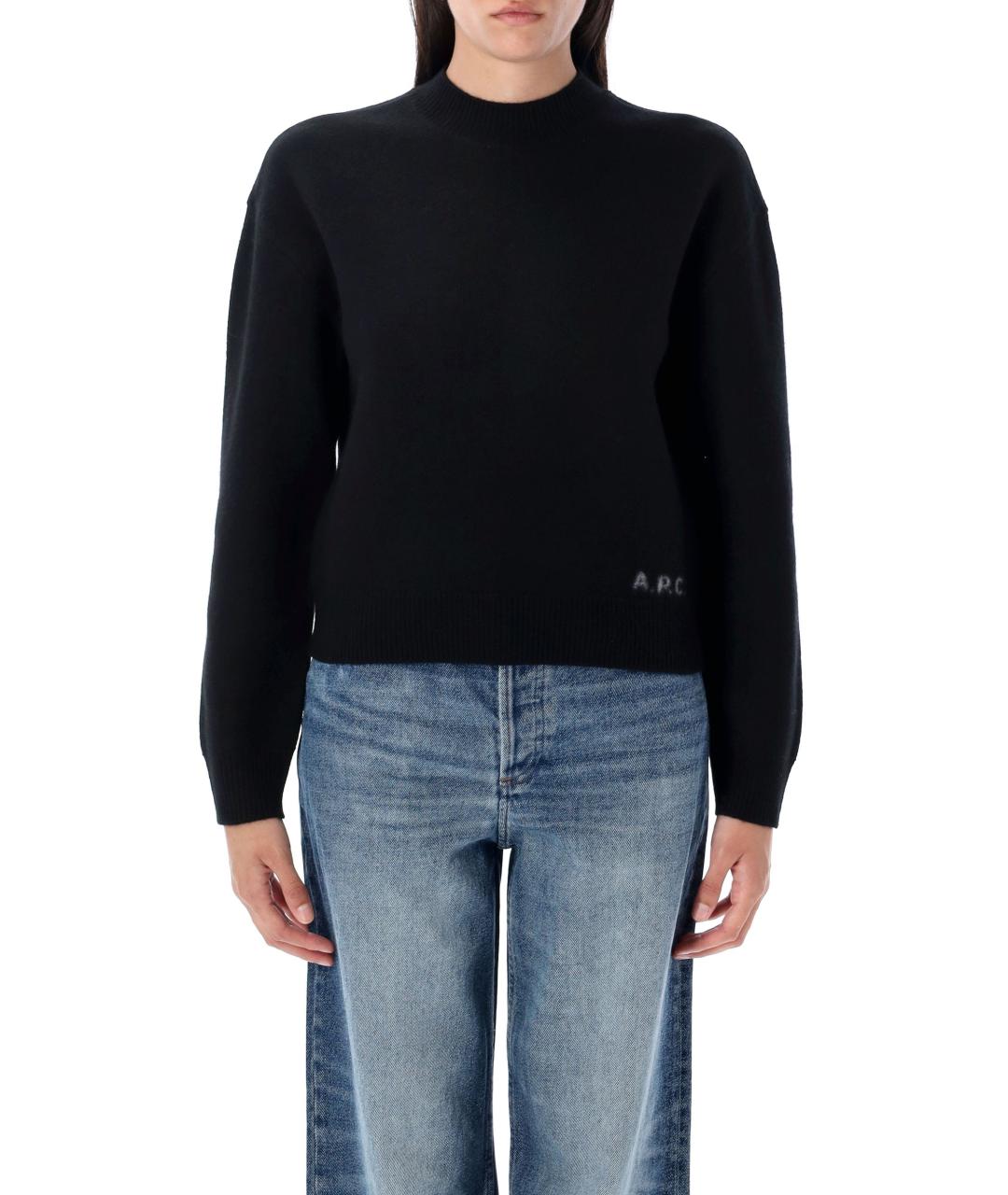 A.P.C. Черный шерстяной джемпер / свитер, фото 2