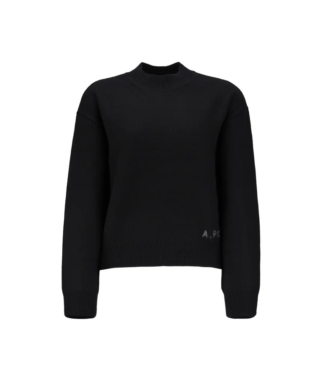 A.P.C. Черный шерстяной джемпер / свитер, фото 1