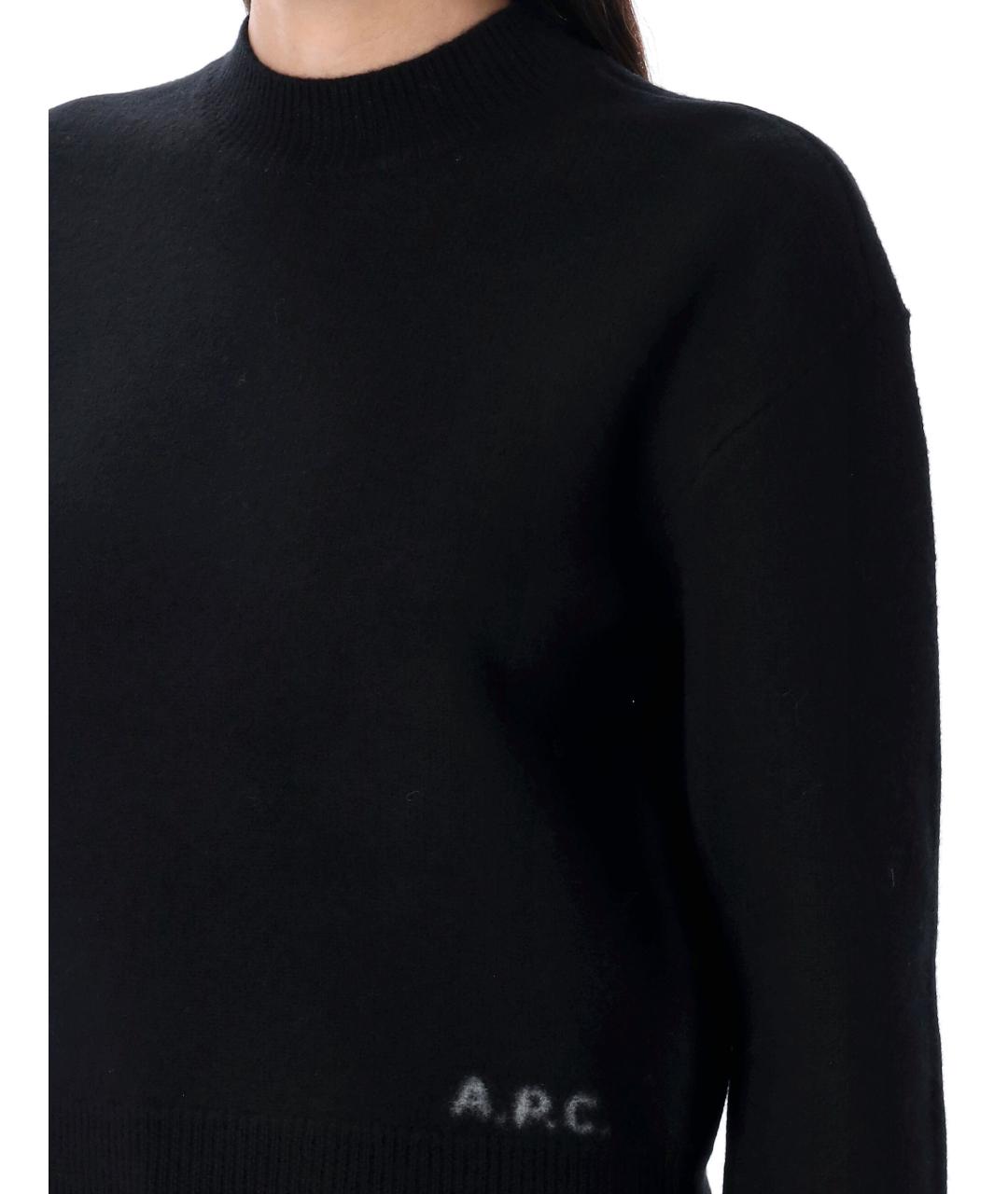 A.P.C. Черный шерстяной джемпер / свитер, фото 4