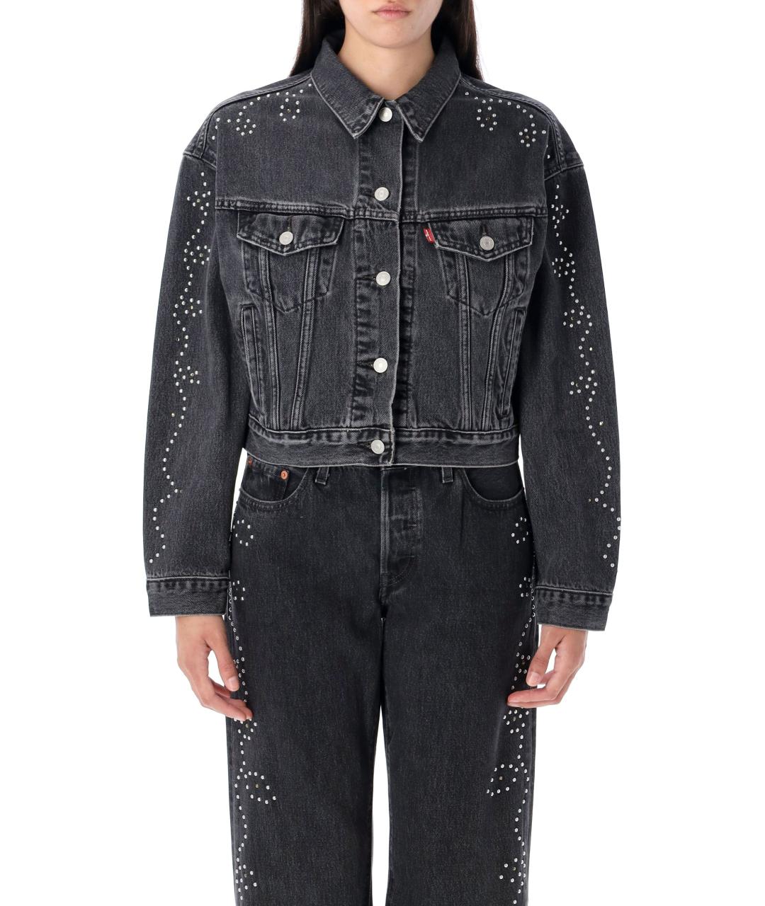 LEVI'S Черная хлопковая куртка, фото 4