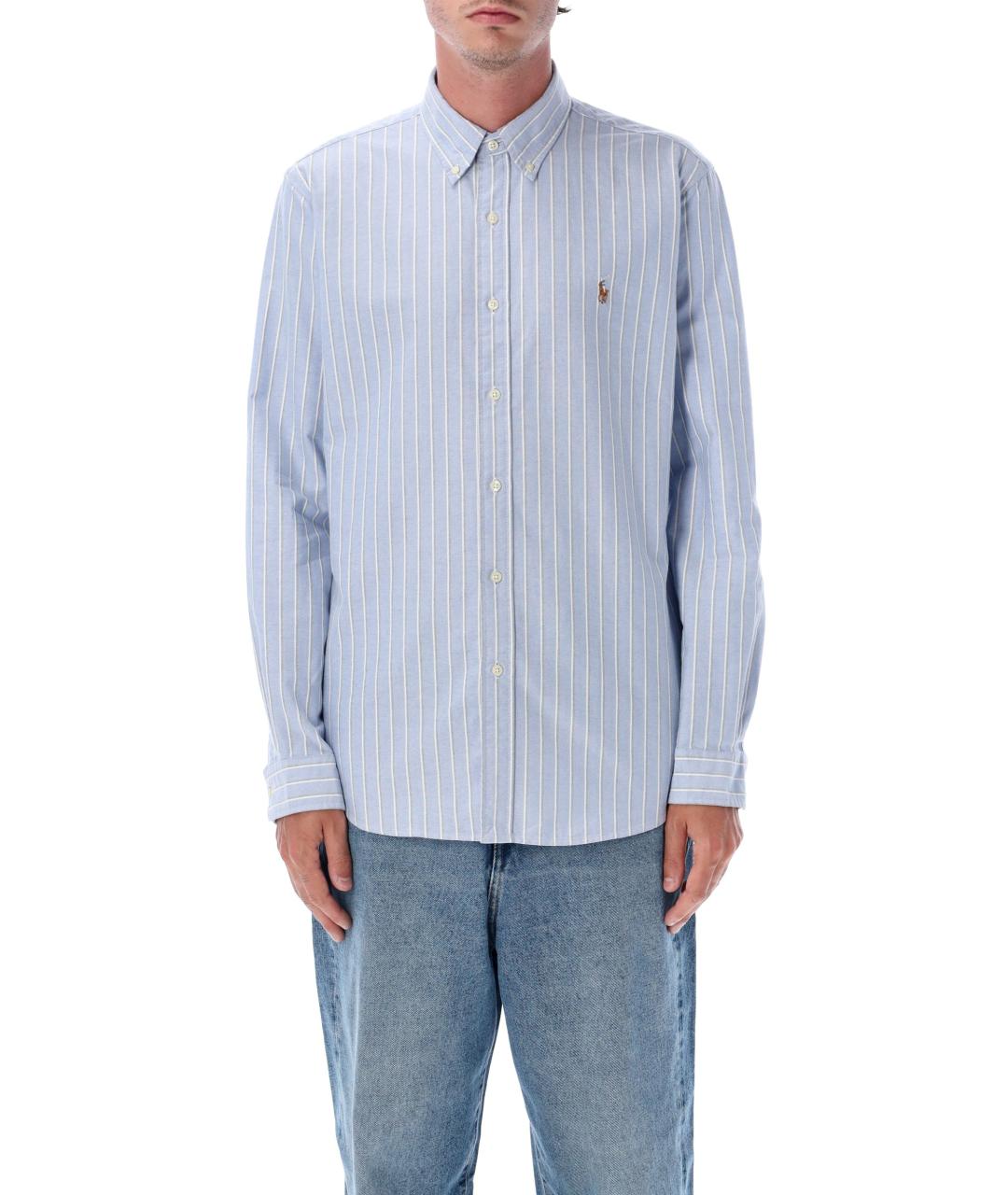 POLO RALPH LAUREN Голубая хлопковая кэжуал рубашка, фото 2