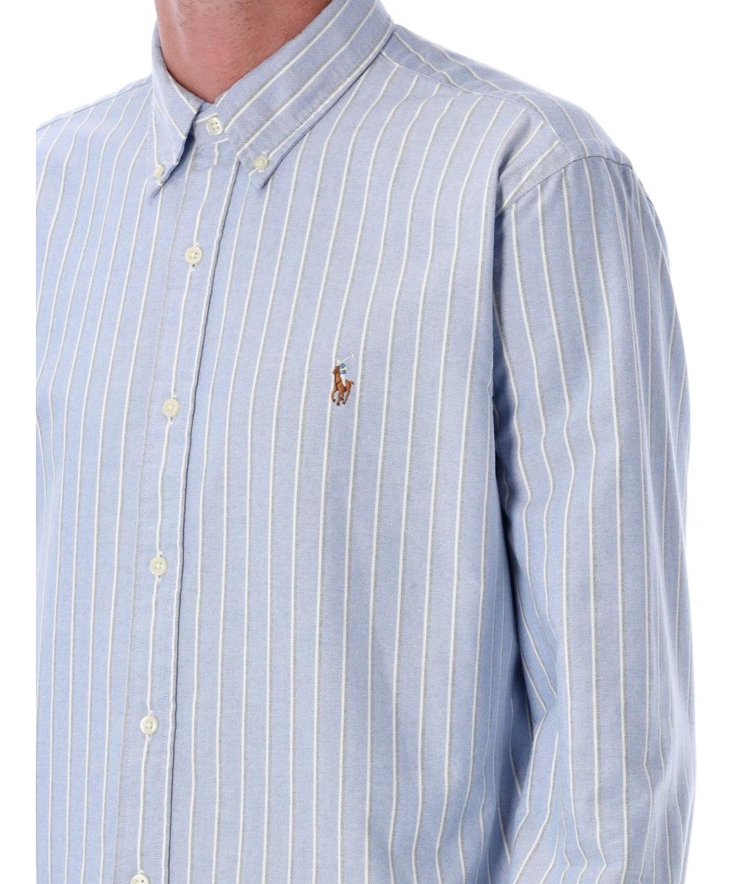 POLO RALPH LAUREN Голубая хлопковая кэжуал рубашка, фото 4