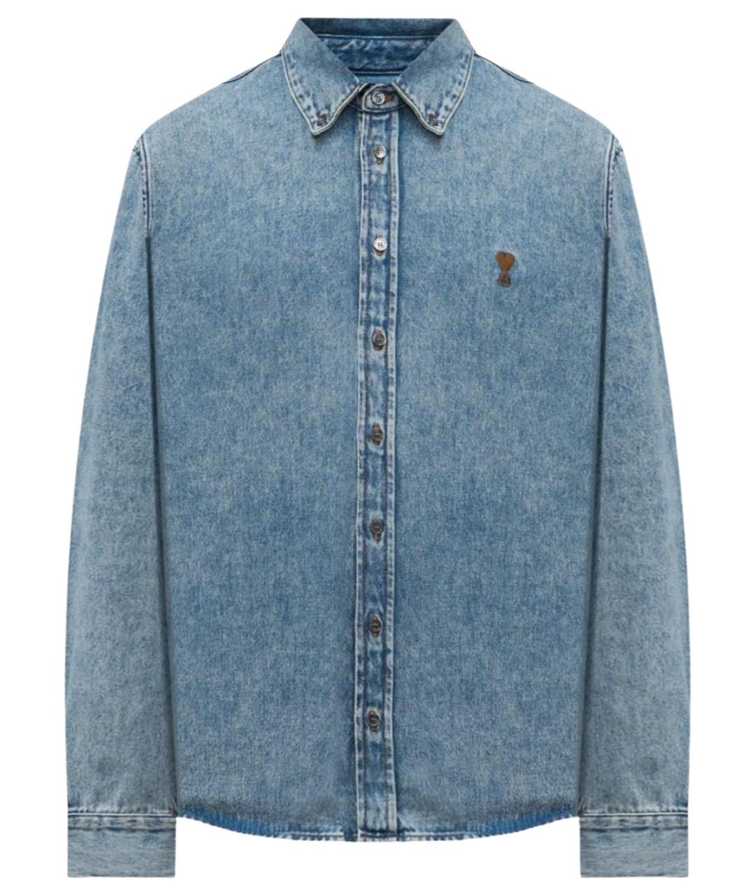 Ami Paris Синяя хлопковая кэжуал рубашка, фото 1