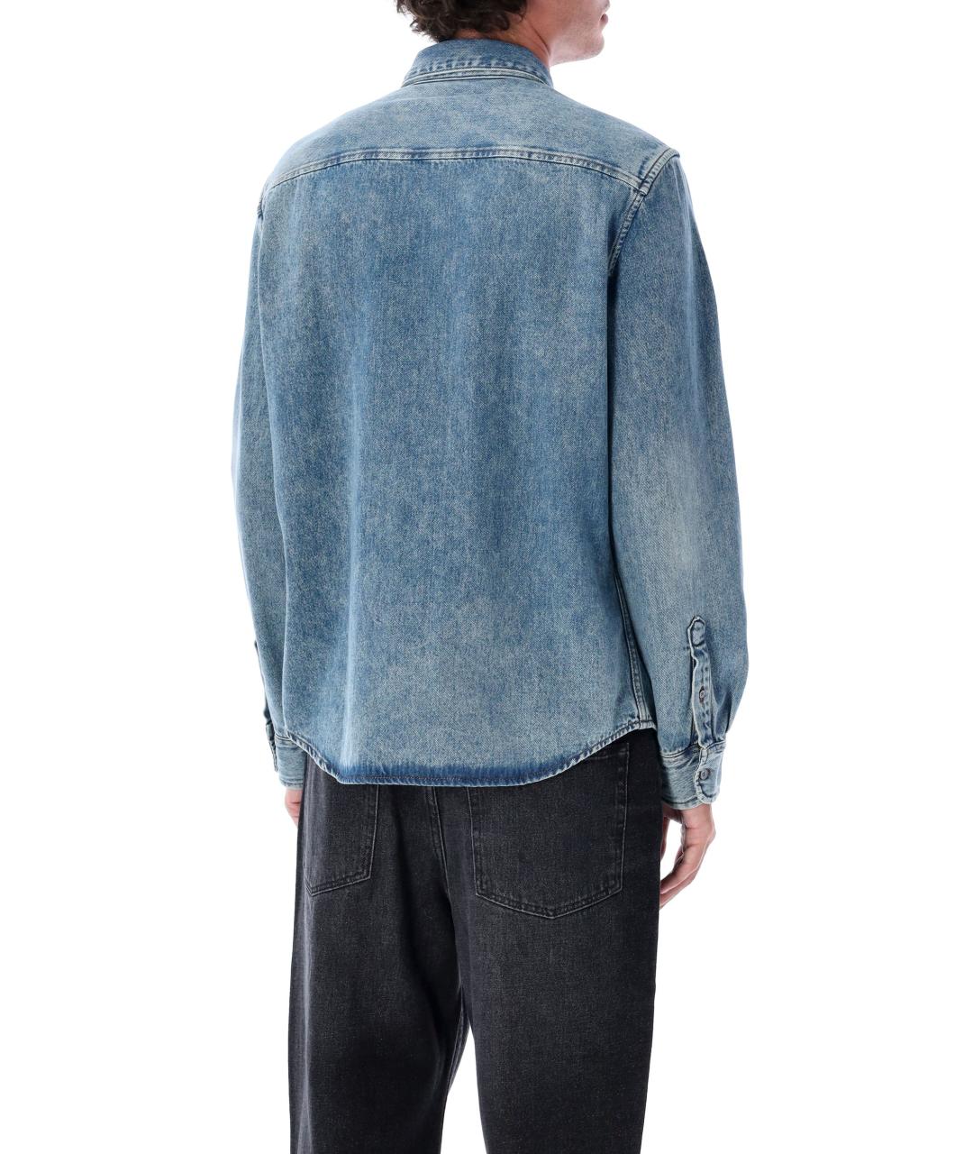 Ami Paris Синяя хлопковая кэжуал рубашка, фото 3