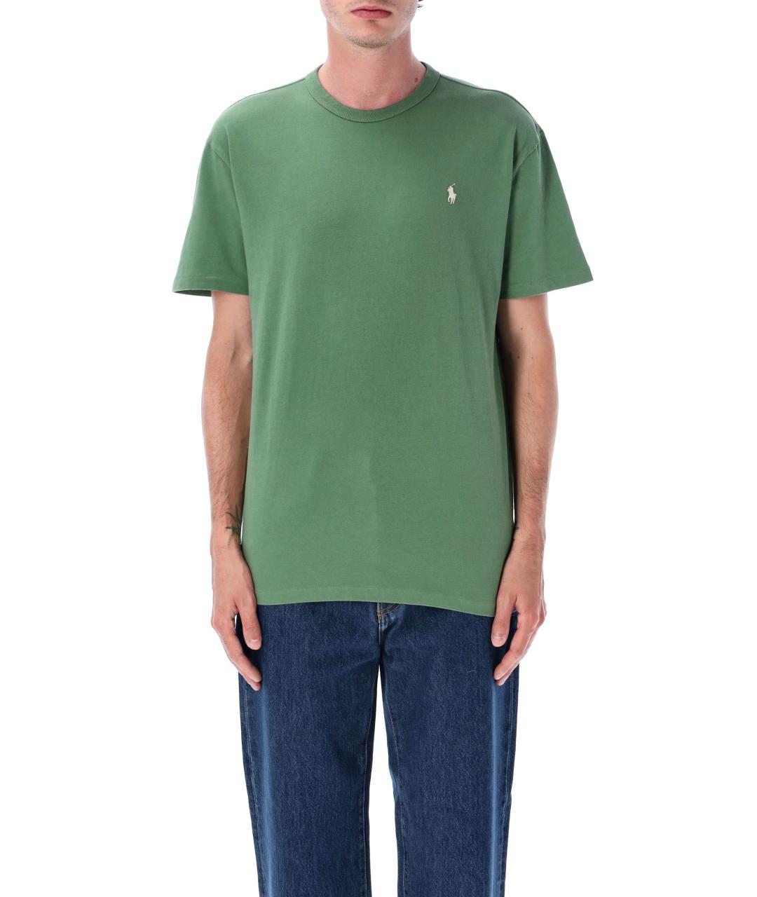 POLO RALPH LAUREN Зеленая хлопковая футболка, фото 4