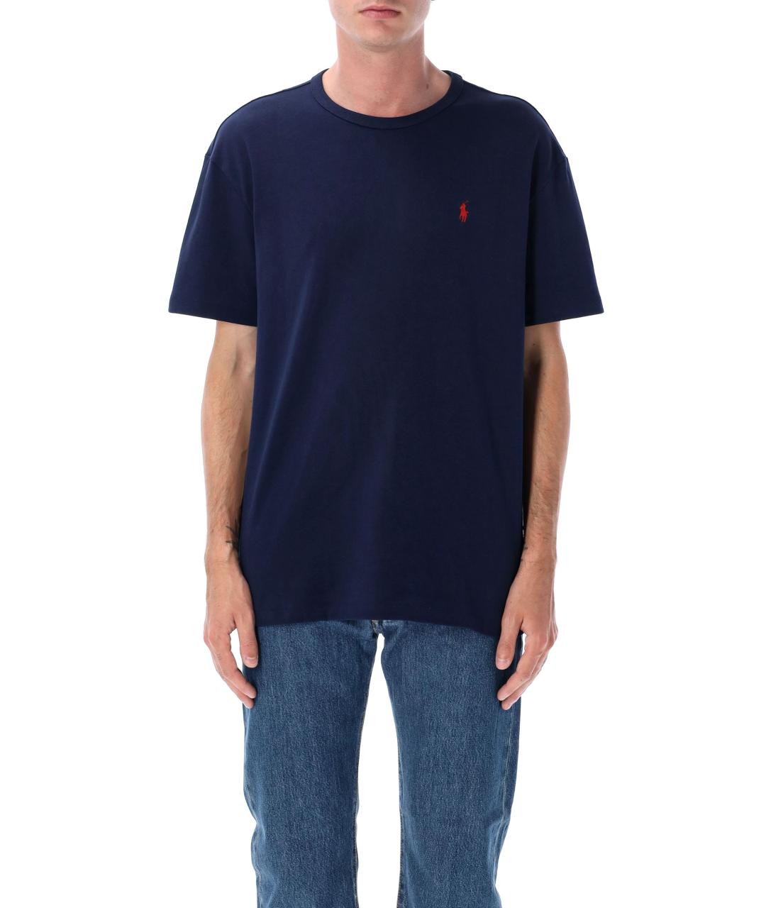 POLO RALPH LAUREN Синяя хлопковая футболка, фото 4