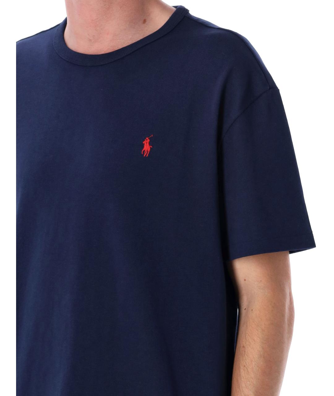 POLO RALPH LAUREN Синяя хлопковая футболка, фото 3