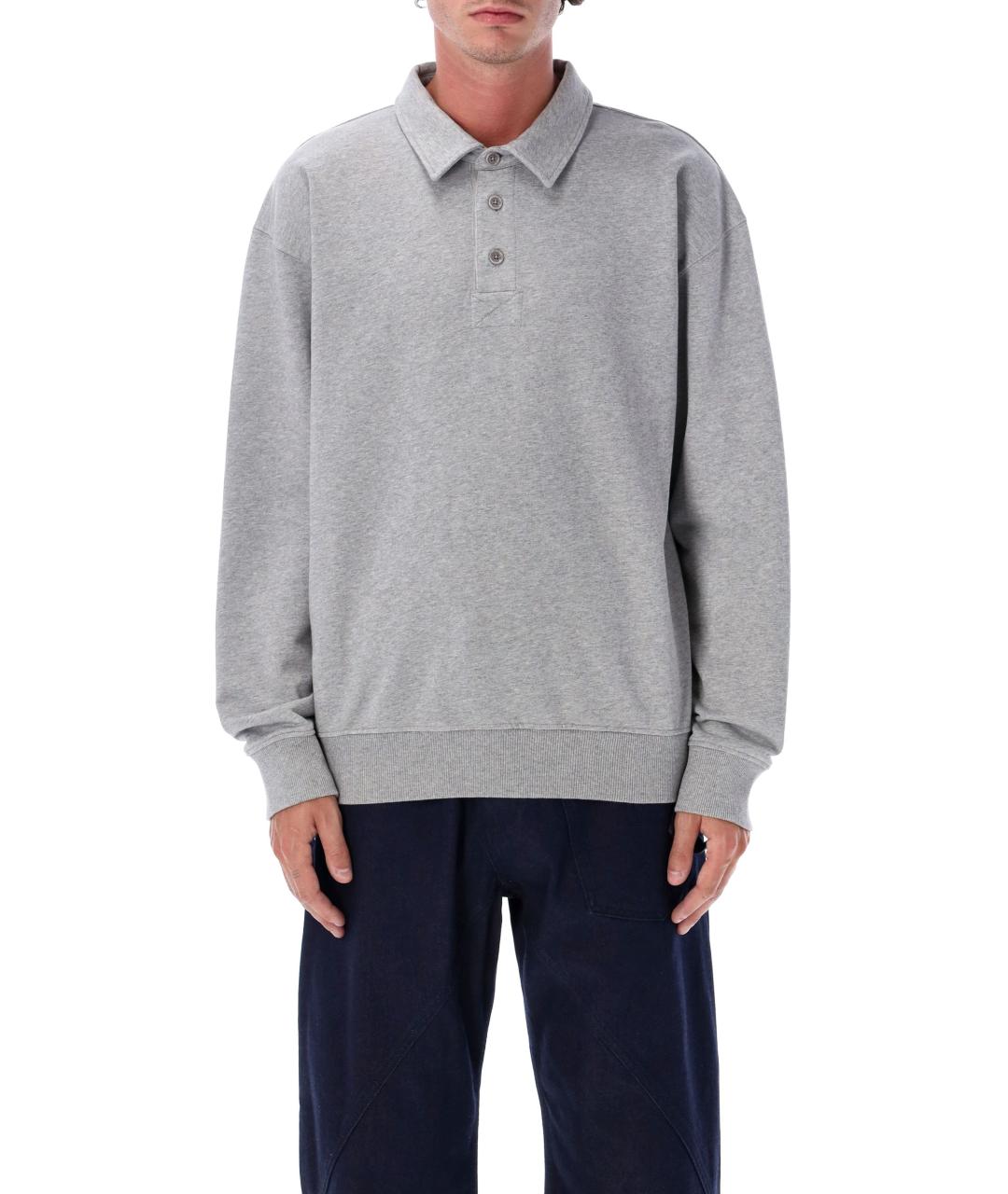 J.W.ANDERSON Серое хлопковое поло с длинным рукавом, фото 2