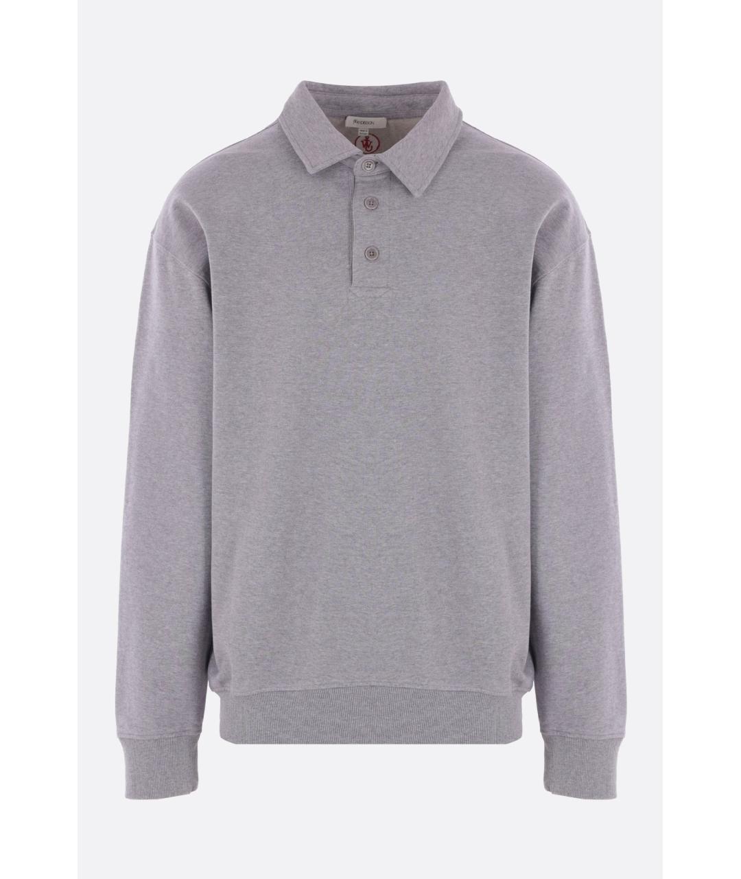 J.W.ANDERSON Серое хлопковое поло с длинным рукавом, фото 1