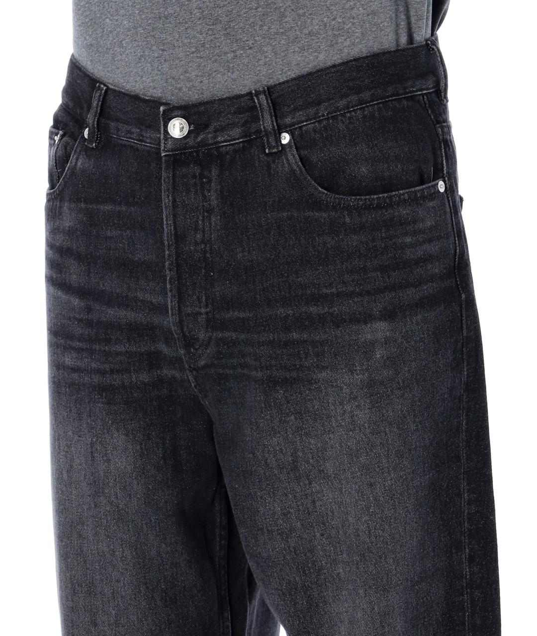 A.P.C. Черные хлопковые прямые джинсы, фото 3