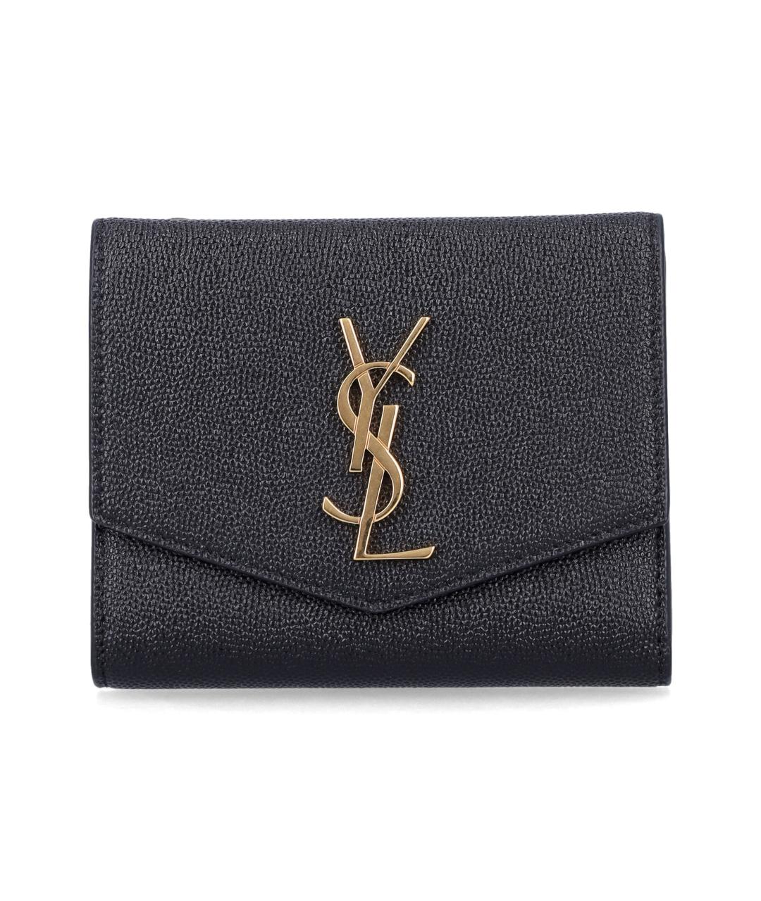 SAINT LAURENT Черный кожаный кошелек, фото 1