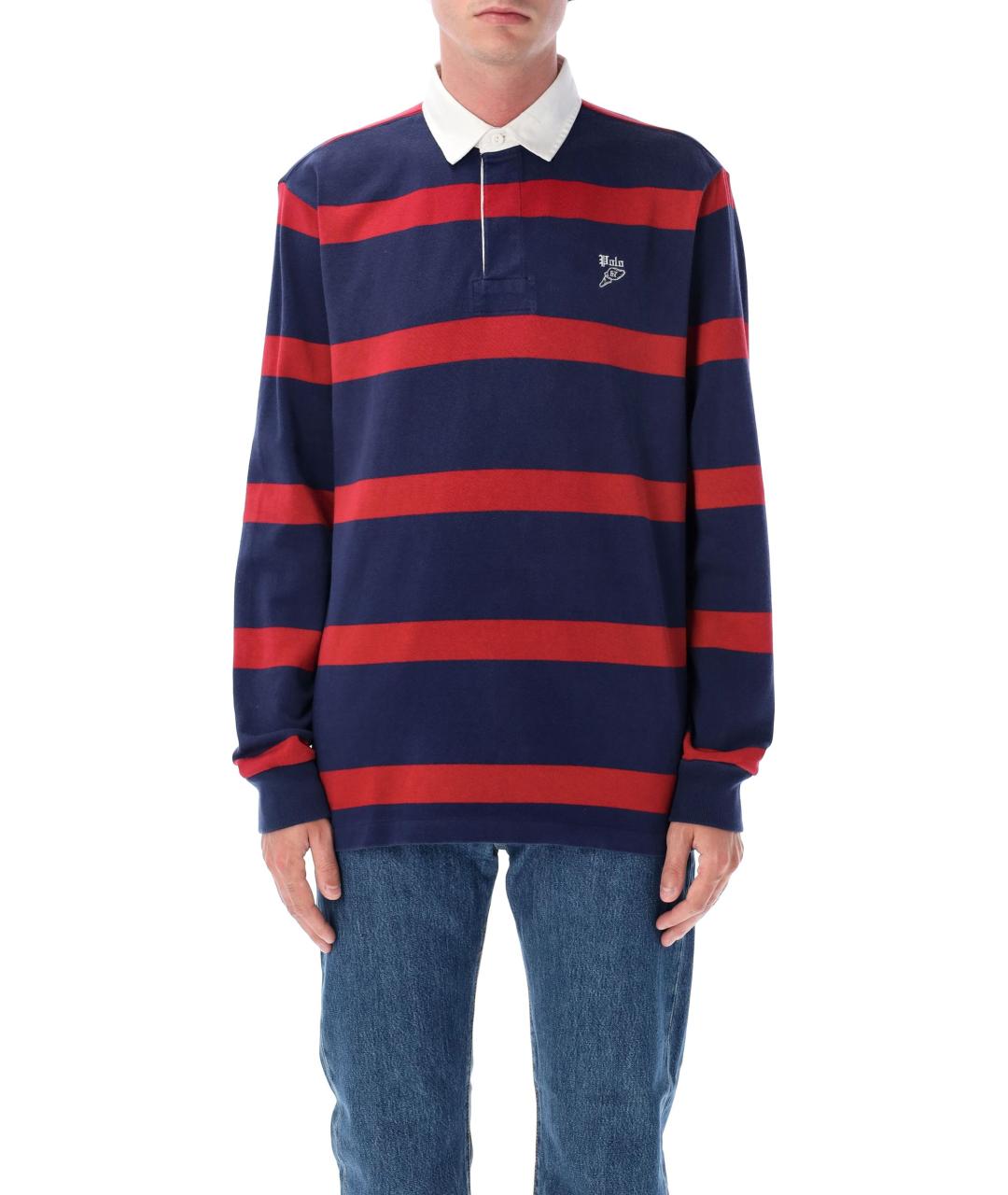 POLO RALPH LAUREN Мульти хлопковое поло с длинным рукавом, фото 2