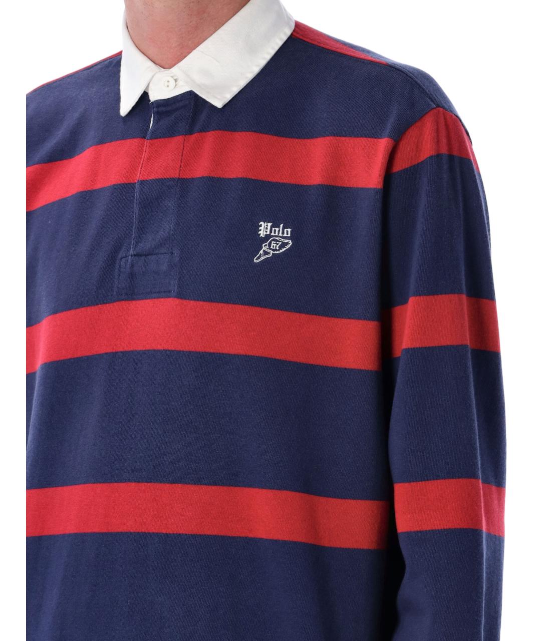 POLO RALPH LAUREN Мульти хлопковое поло с длинным рукавом, фото 4