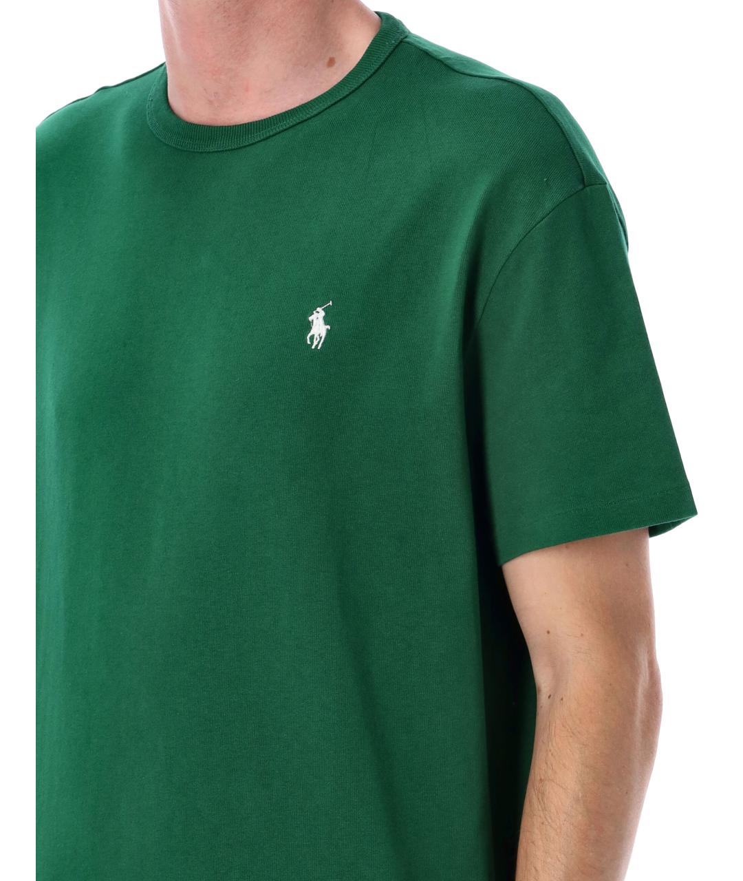 POLO RALPH LAUREN Зеленая хлопковая футболка, фото 4