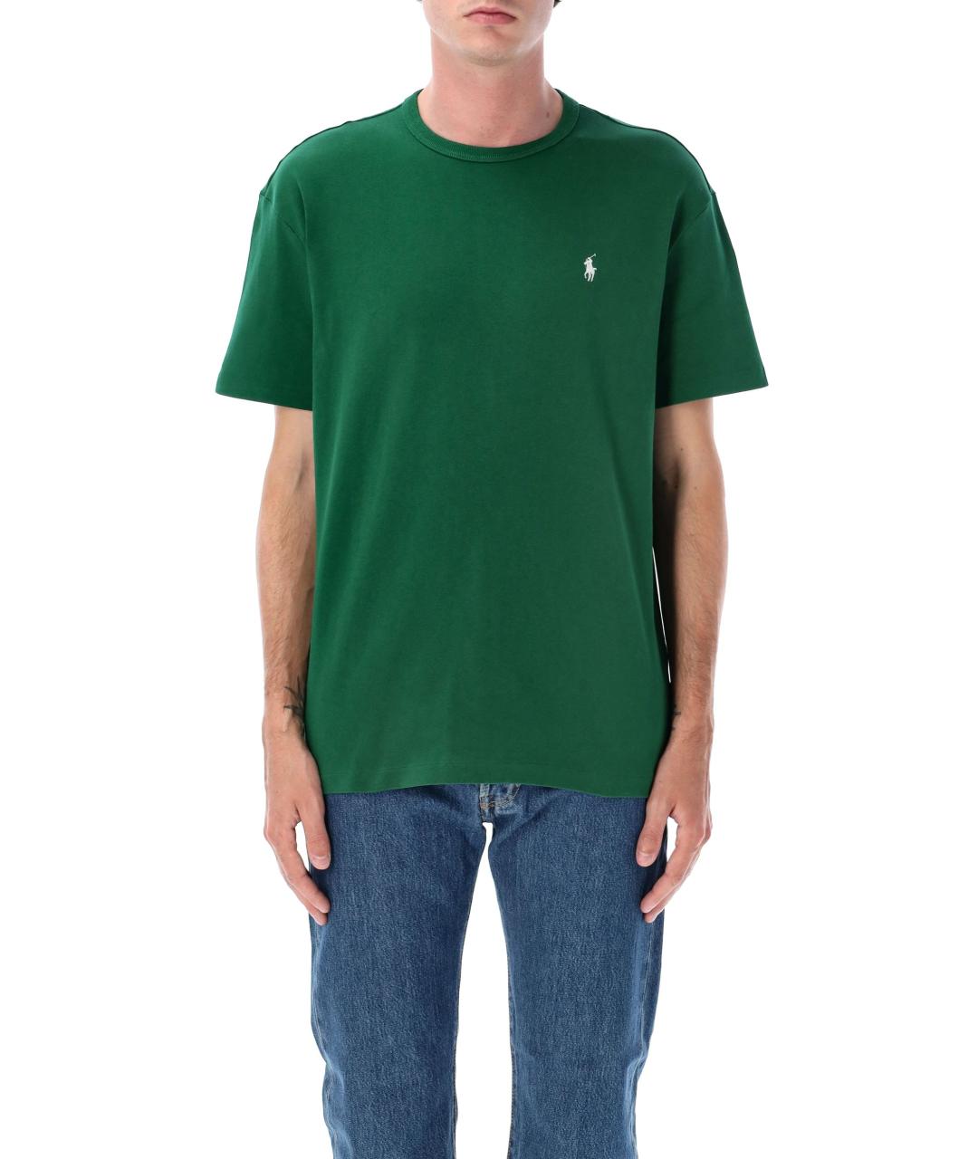 POLO RALPH LAUREN Зеленая хлопковая футболка, фото 2