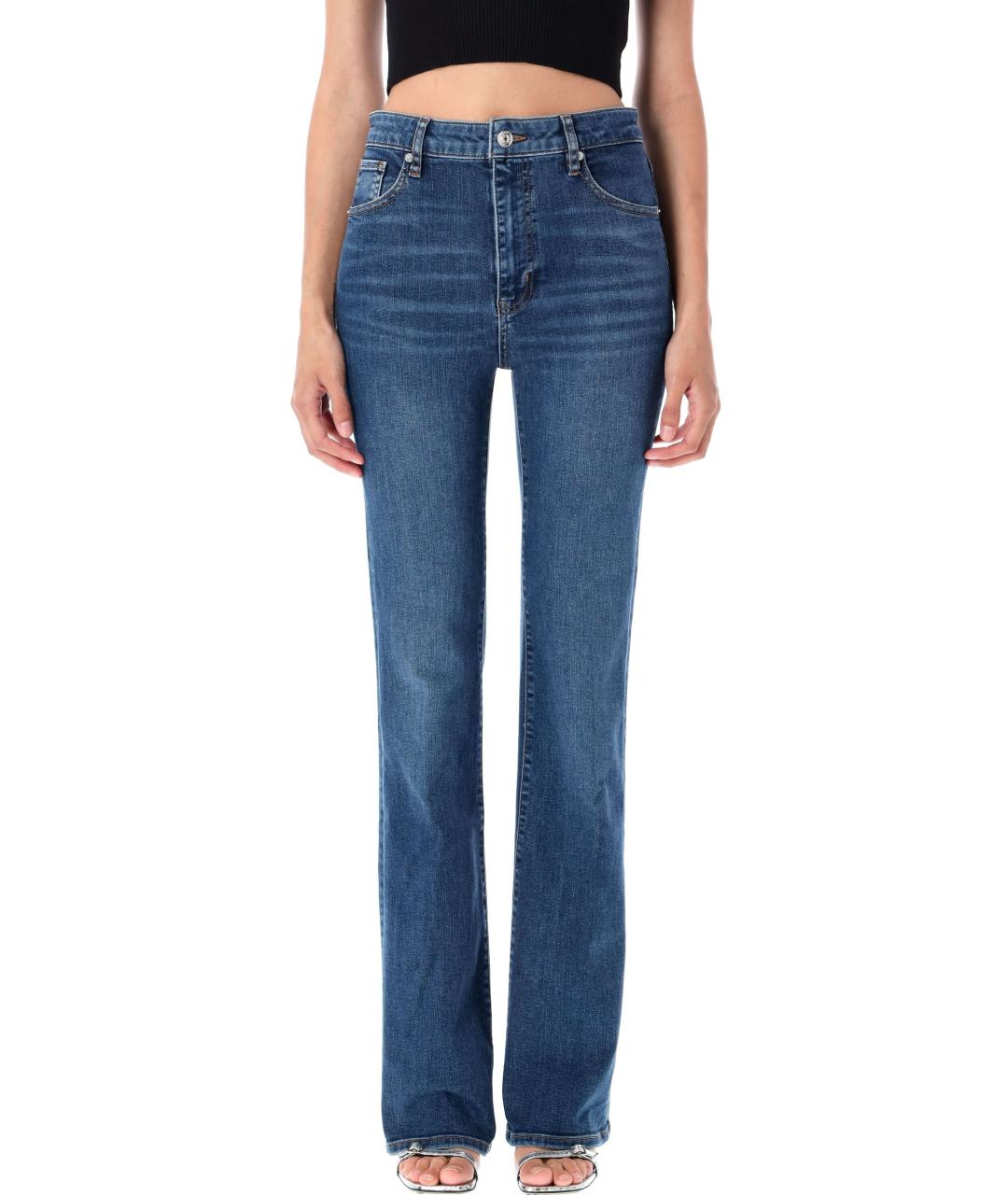 FRAME Синие хлопковые прямые джинсы, фото 4