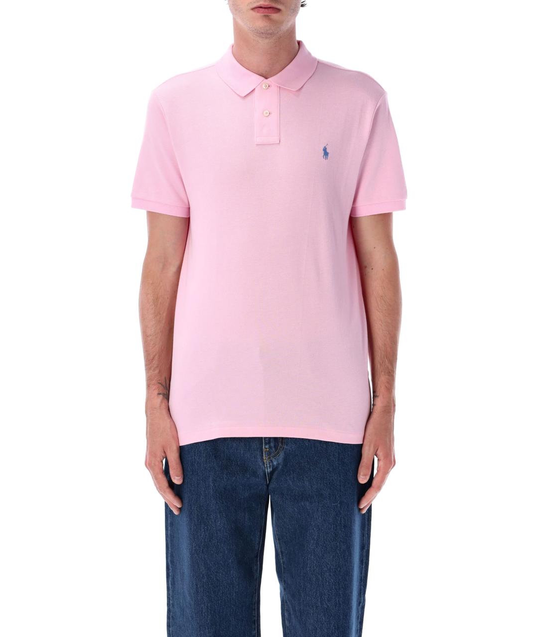 POLO RALPH LAUREN Розовое хлопковое поло с коротким рукавом, фото 4
