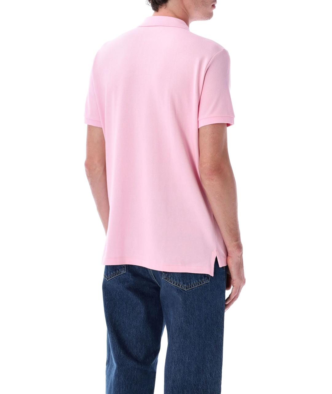POLO RALPH LAUREN Розовое хлопковое поло с коротким рукавом, фото 2
