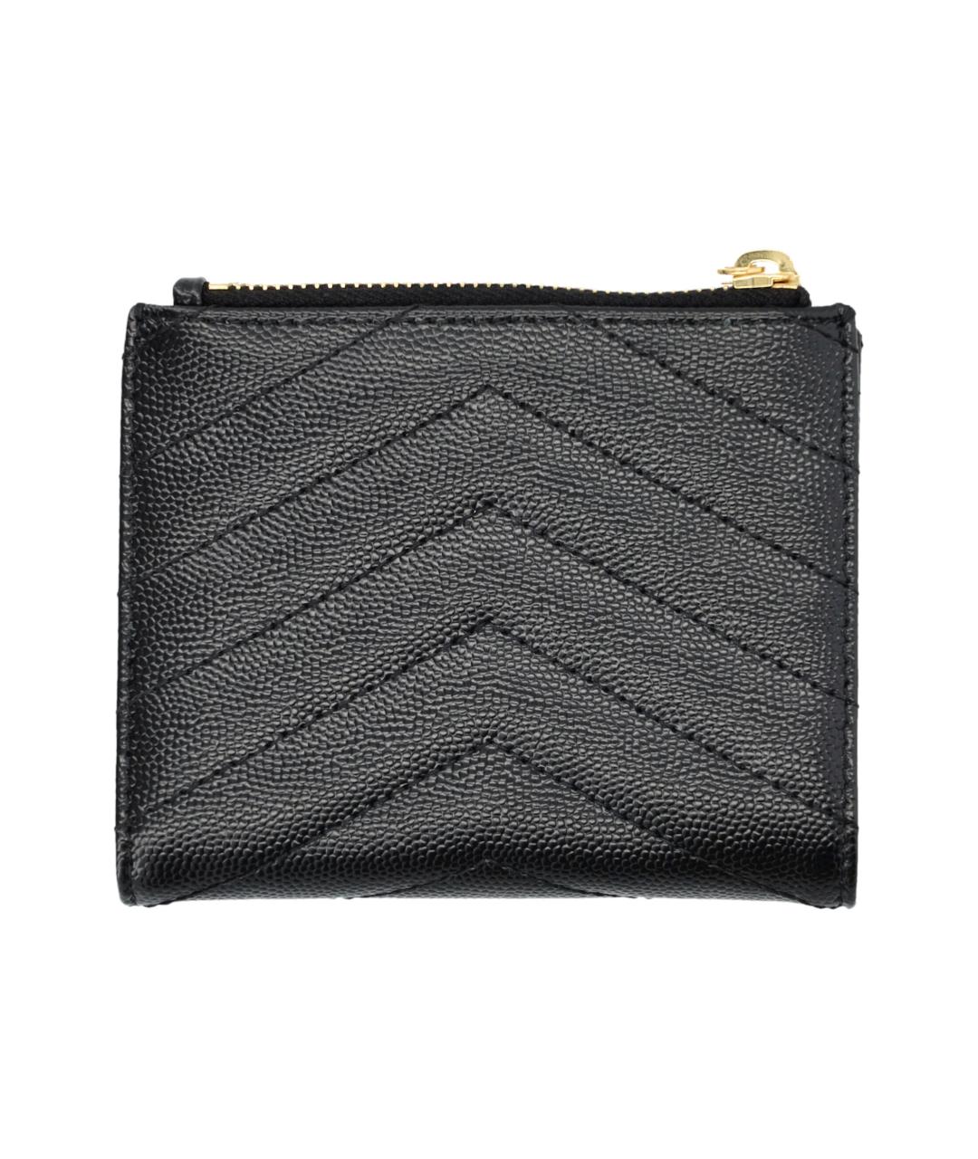 SAINT LAURENT Черный кожаный кошелек, фото 2