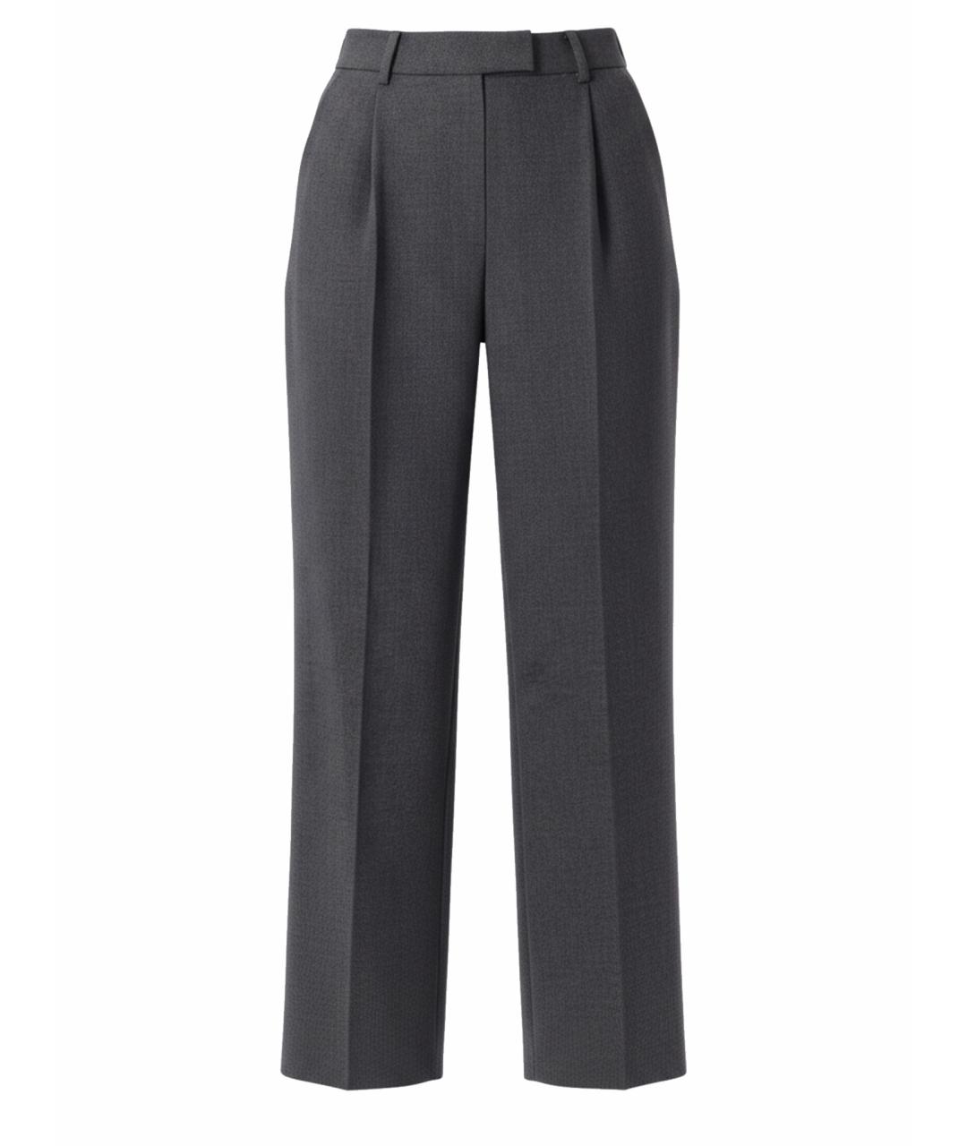 LOW CLASSIC Серые шерстяные прямые брюки, фото 1