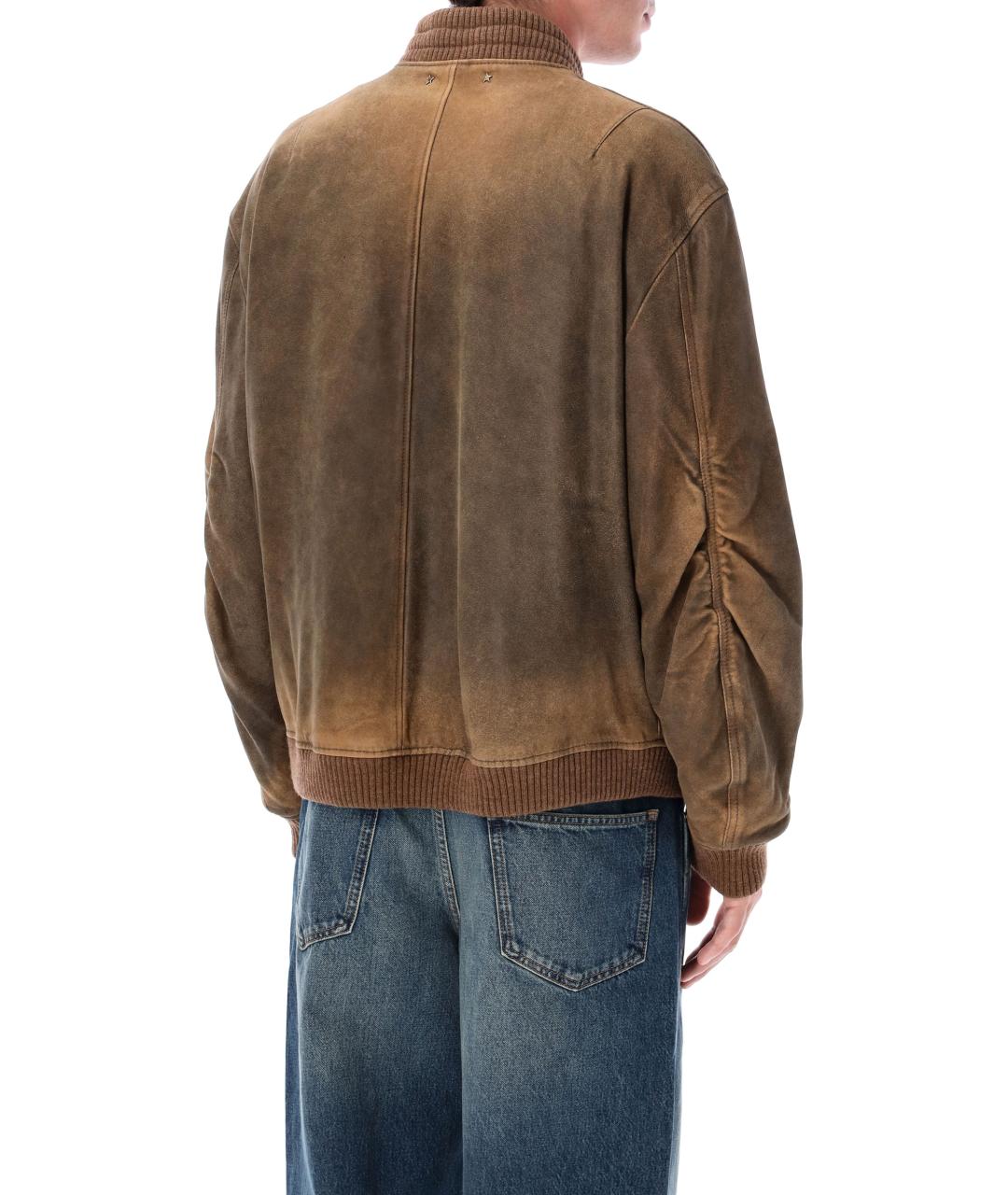 GOLDEN GOOSE DELUXE BRAND Коричневая кожаная куртка, фото 6