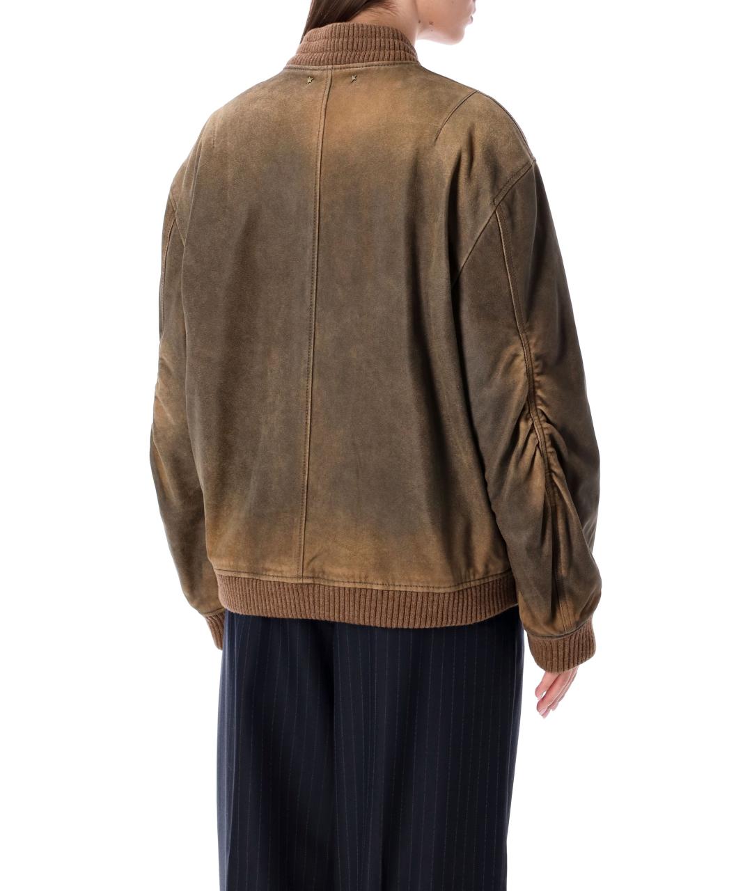 GOLDEN GOOSE DELUXE BRAND Коричневая кожаная куртка, фото 5