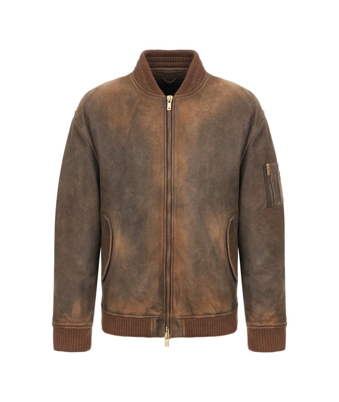 GOLDEN GOOSE DELUXE BRAND Коричневая кожаная куртка, фото 1