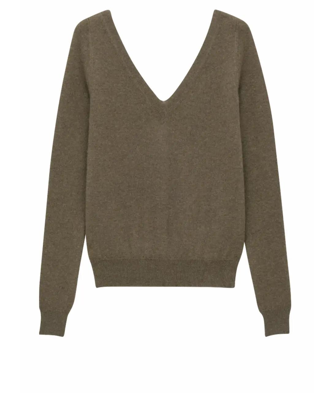 SAINT LAURENT Хаки кашемировый джемпер / свитер, фото 1
