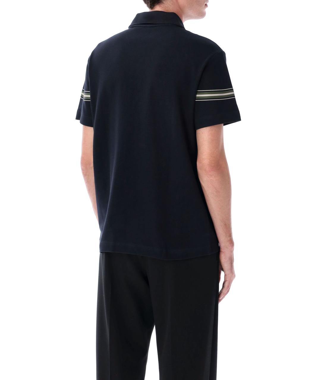 BURBERRY Синее хлопковое поло с коротким рукавом, фото 2