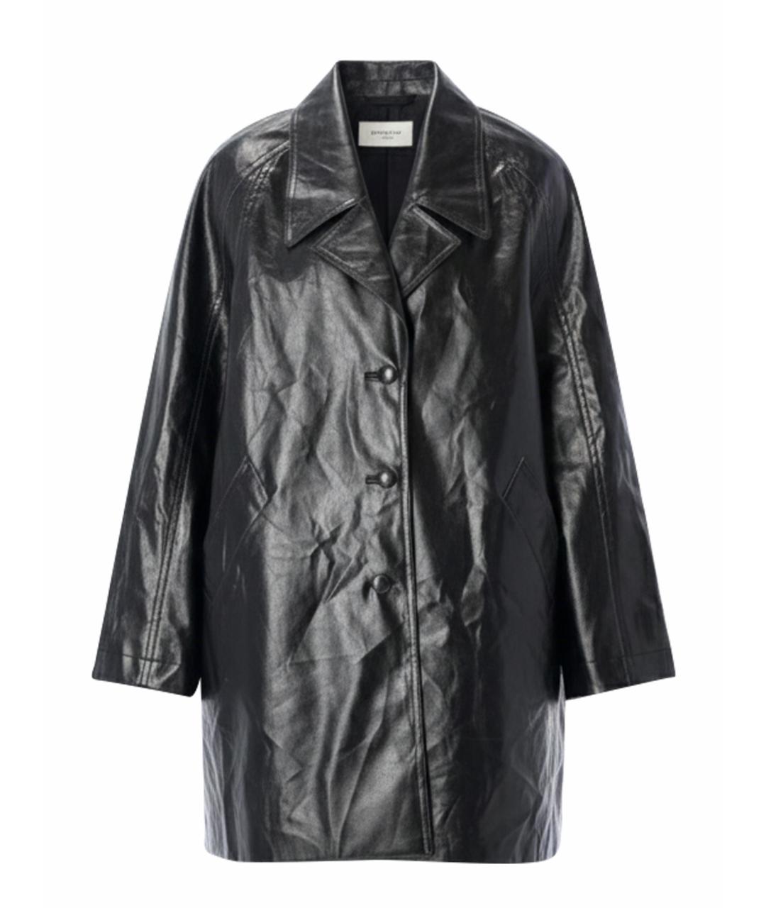 LOW CLASSIC Черное кожаное пальто, фото 1