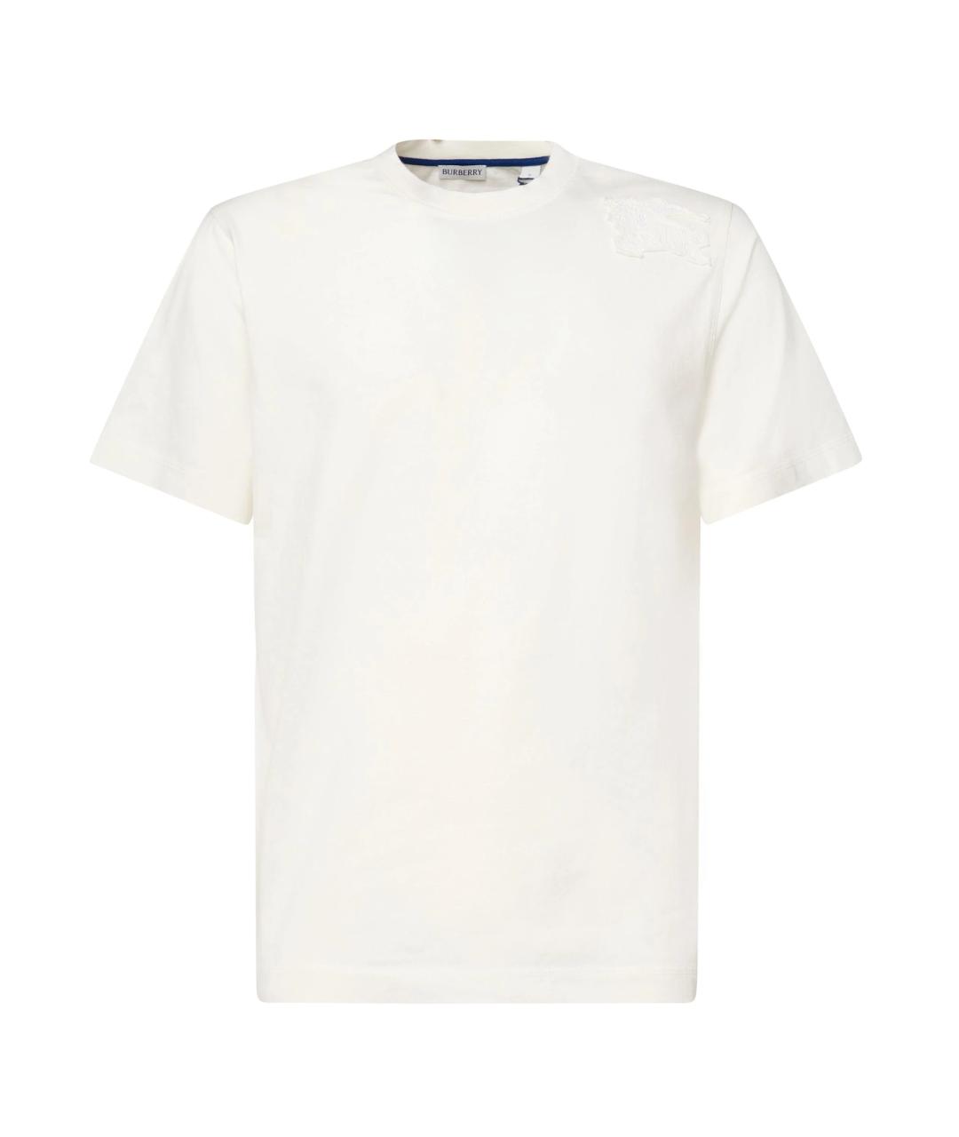 BURBERRY Белая хлопковая футболка, фото 1