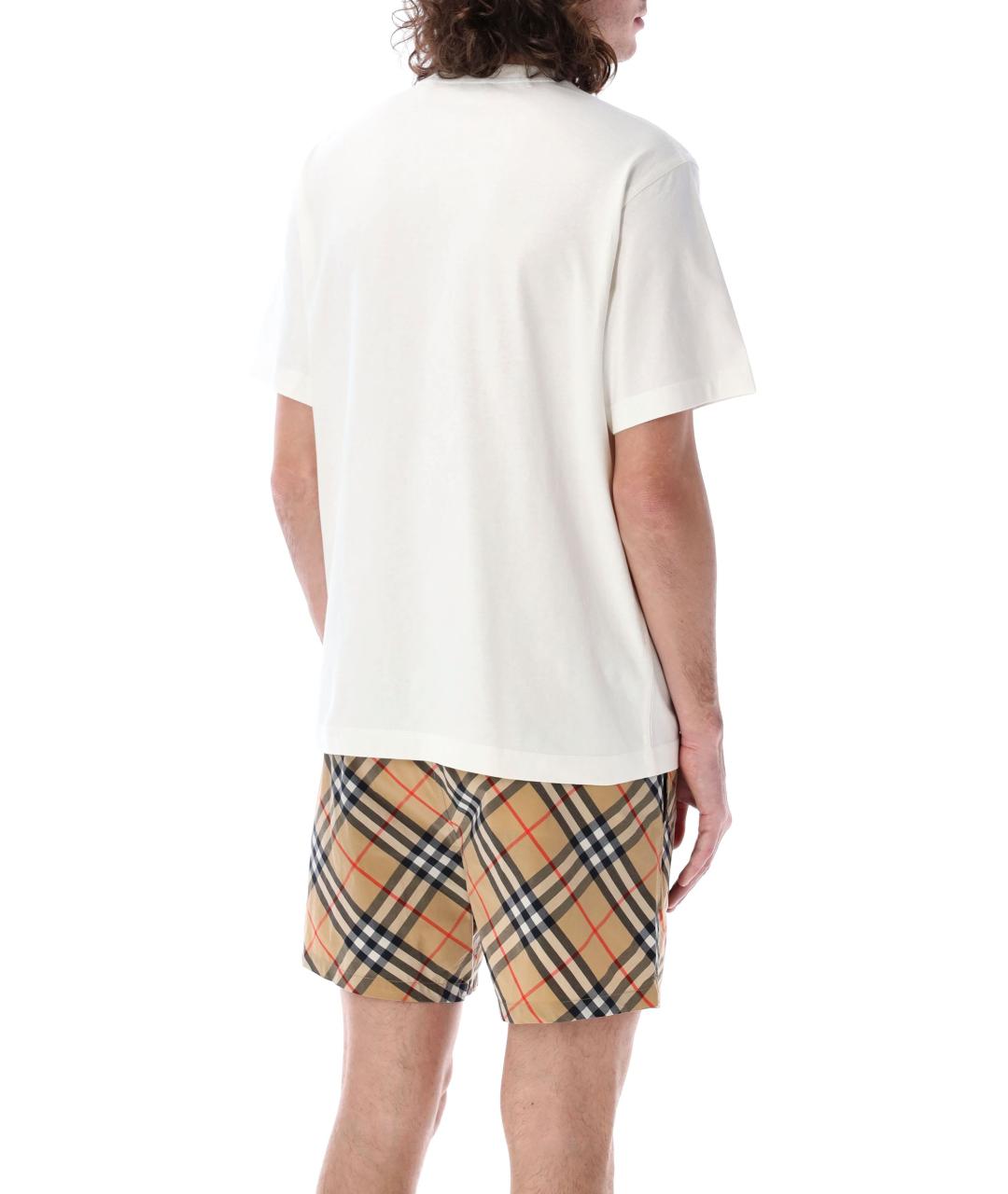 BURBERRY Белая хлопковая футболка, фото 3