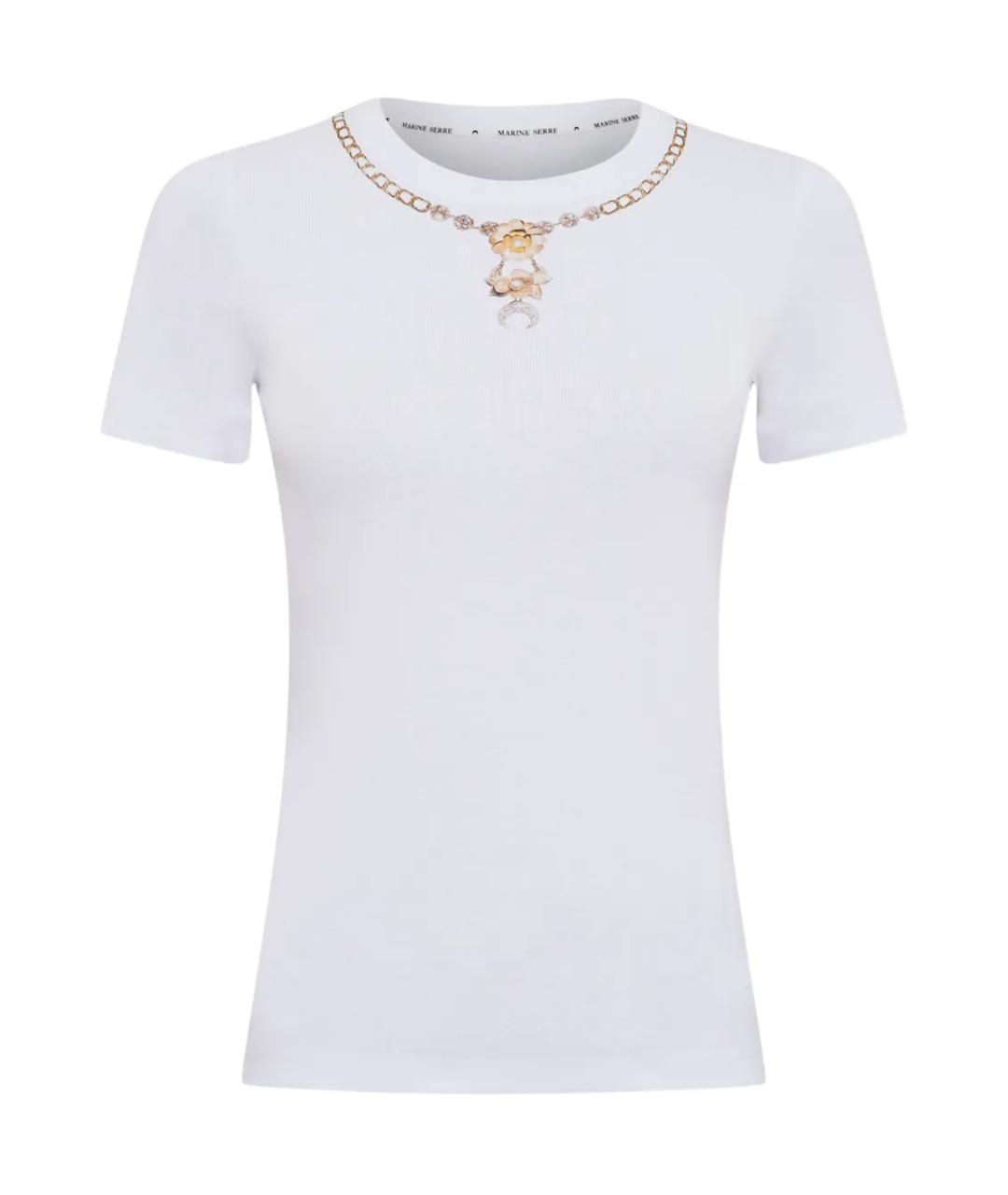MARINE SERRE Белая хлопковая футболка, фото 1