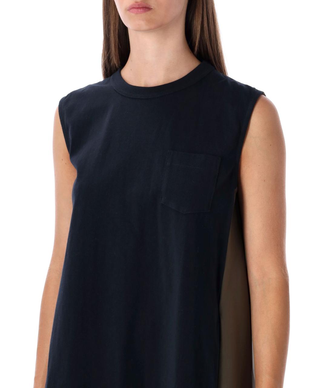 SACAI Черное хлопковое платье, фото 3