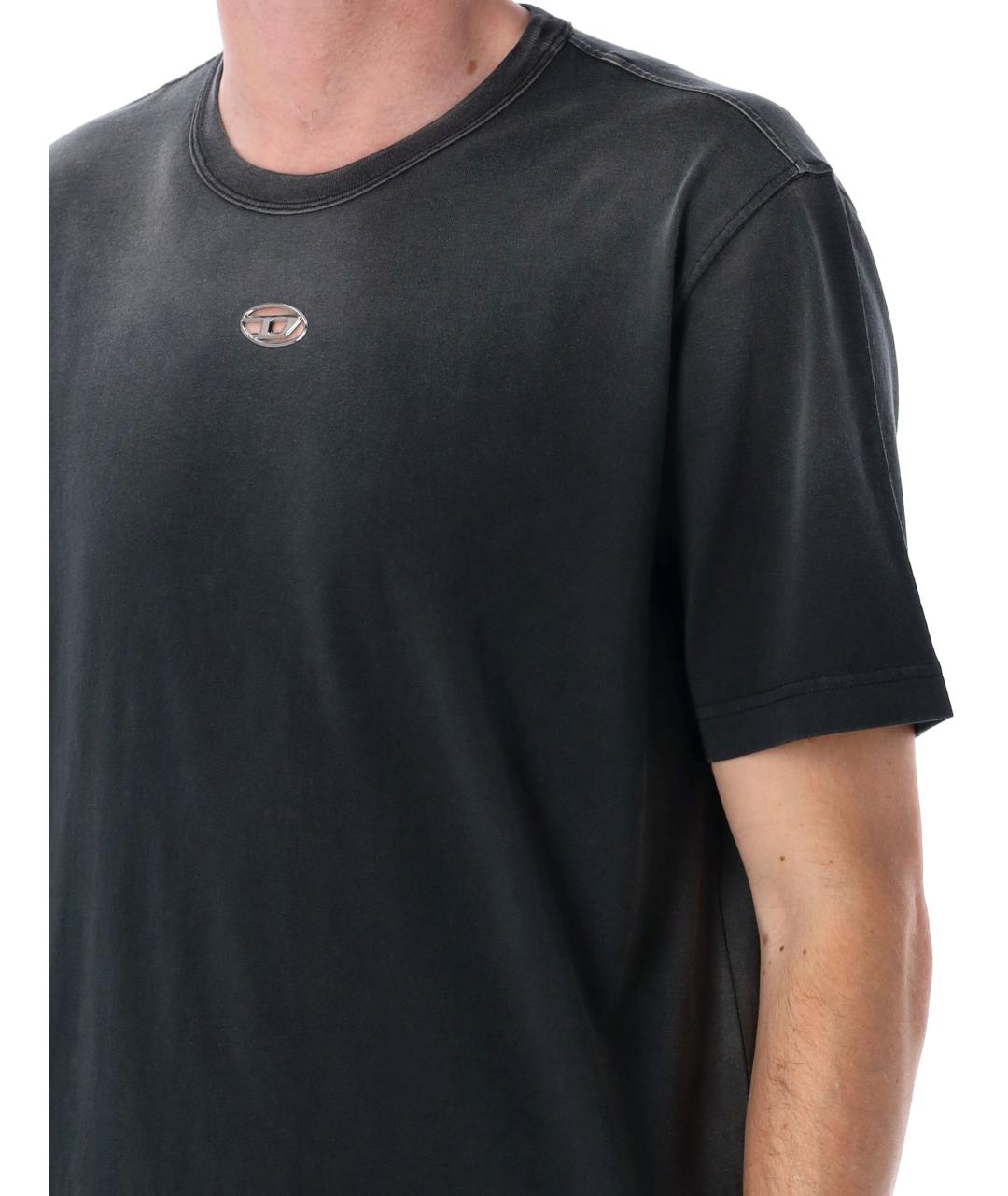 DIESEL Черная хлопковая футболка, фото 4