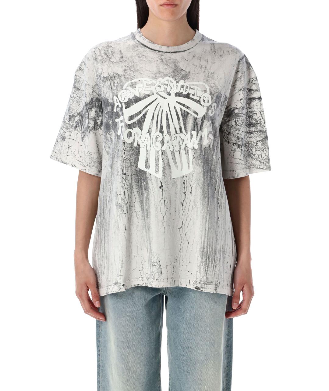 ACNE STUDIOS Серая хлопковая футболка, фото 2