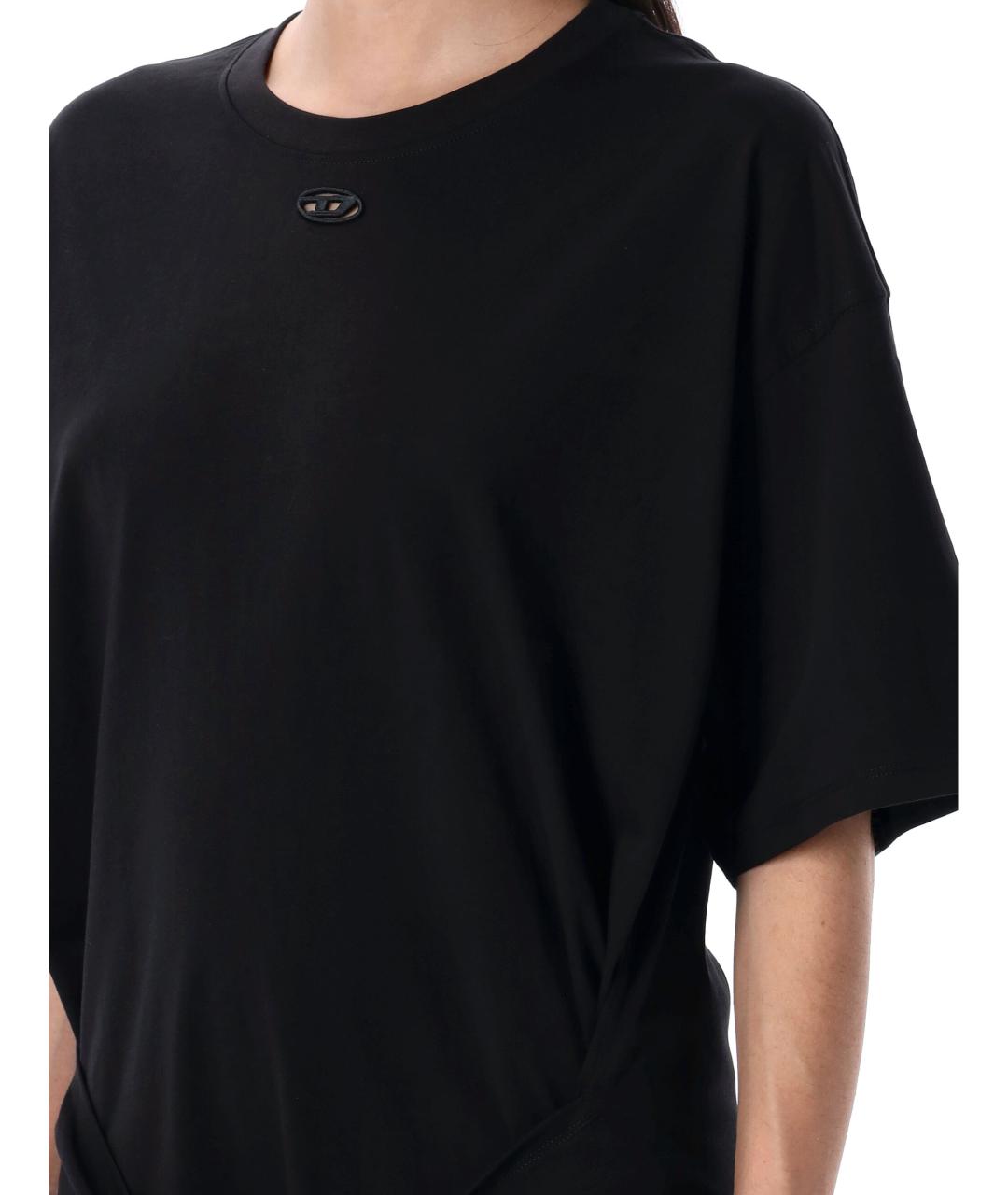 DIESEL Черное хлопковое повседневное платье, фото 4