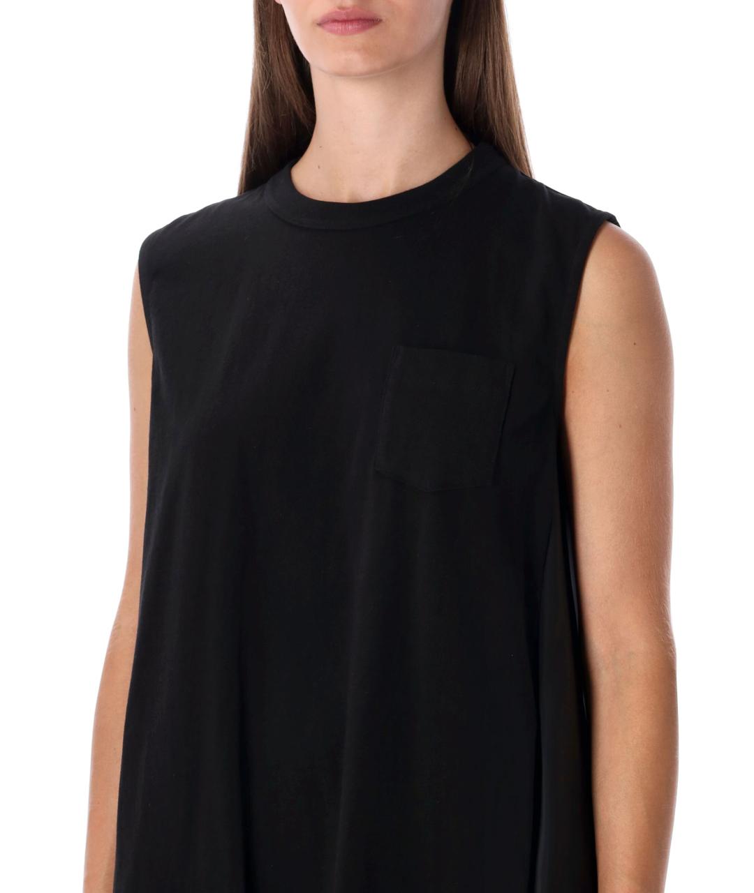 SACAI Черное хлопковое платье, фото 4
